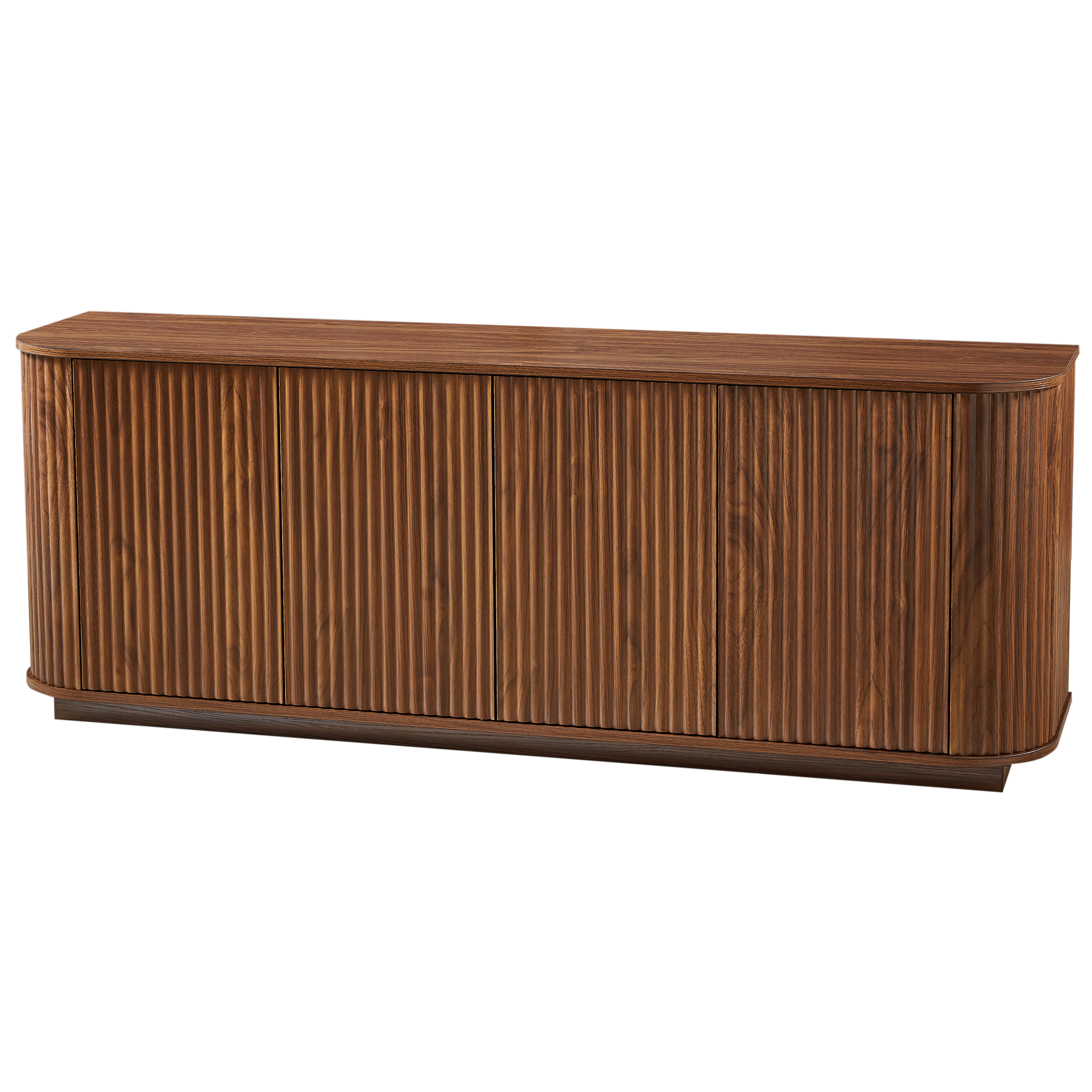 Kyoto Sideboard TV Cabinet with Fluted Doors & Drawers, Walnut