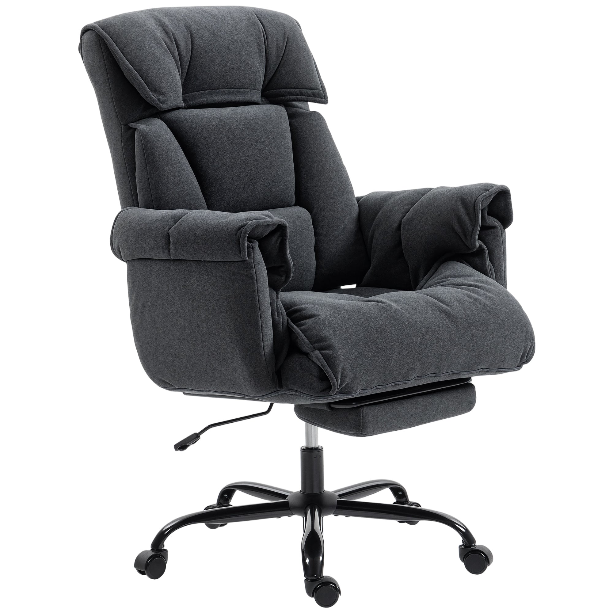 Navor Upholstered Reclining Office Chair with Retractable Footrest