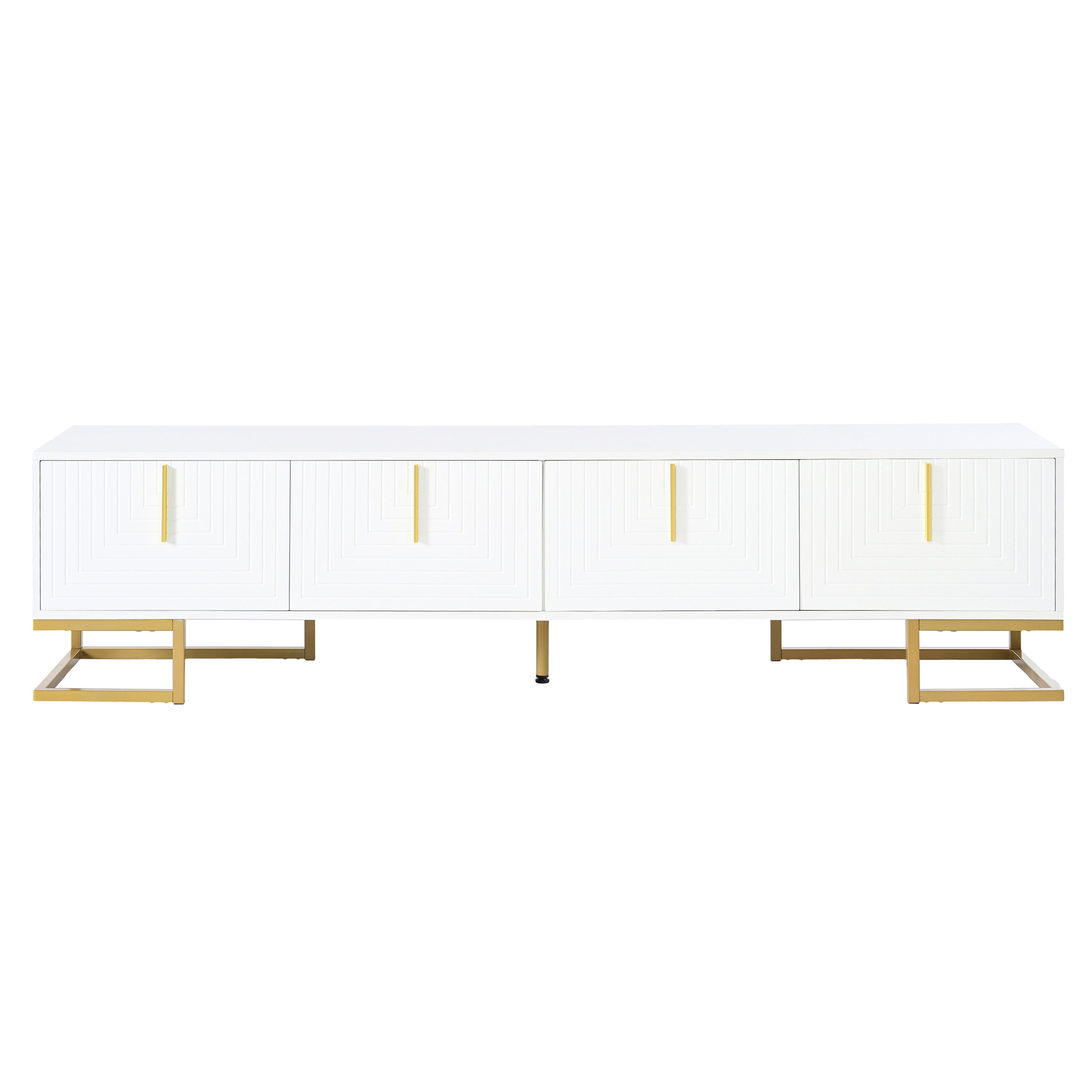 Athena Modern TV Stand with Gold Metal Legs