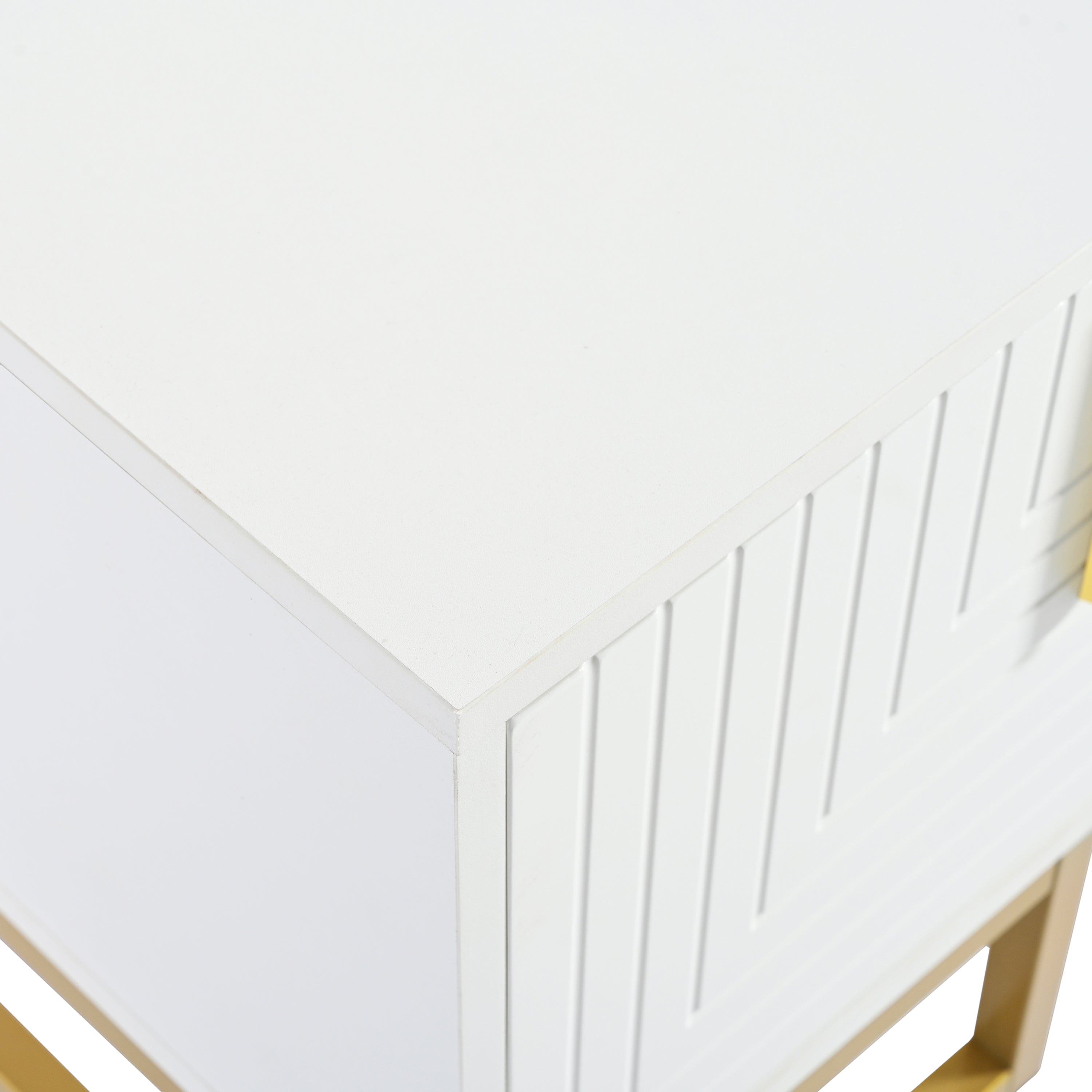 Athena Modern TV Stand with Gold Metal Legs