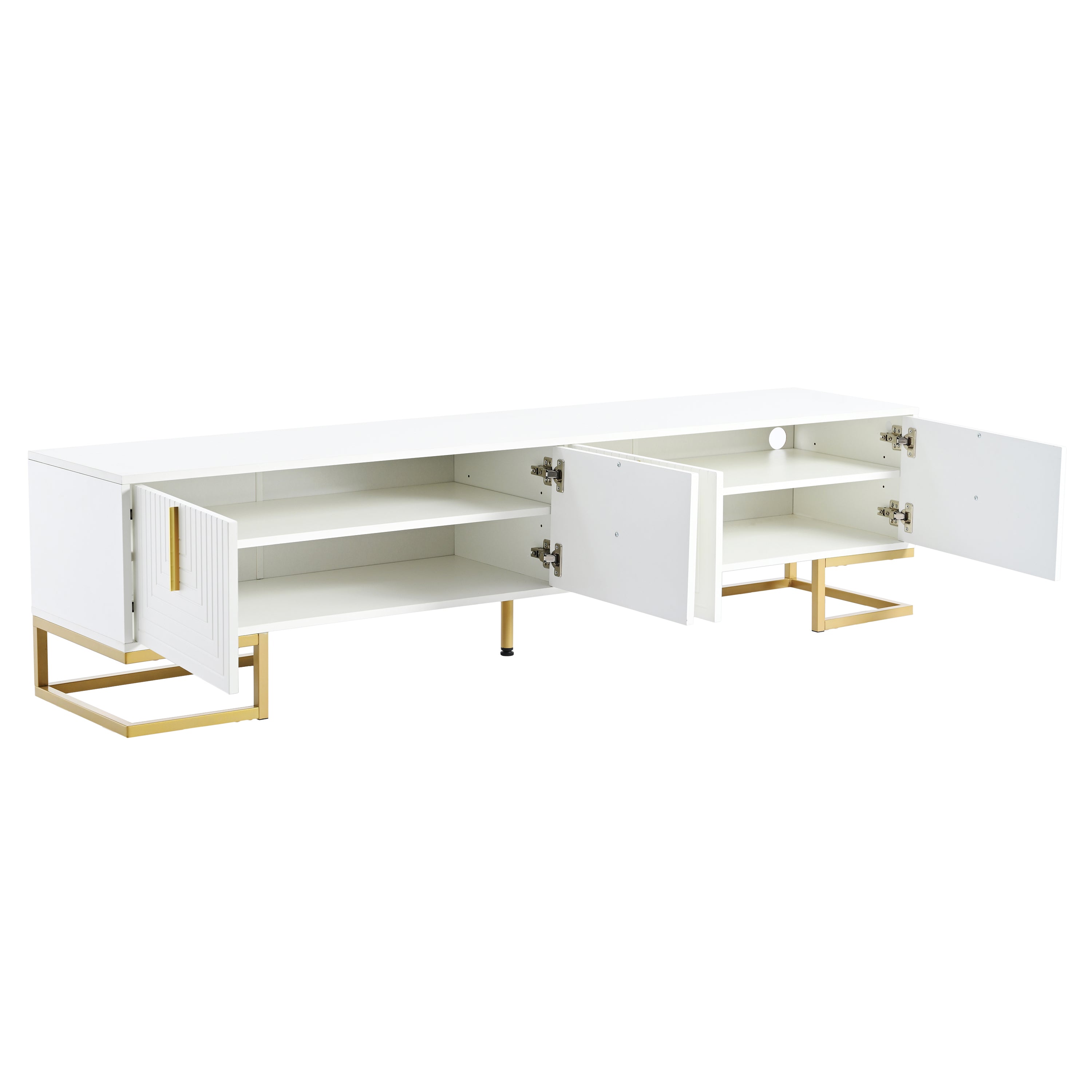 Athena Modern TV Stand with Gold Metal Legs