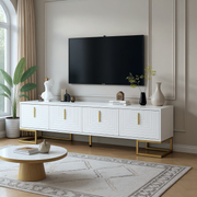 Athena Modern TV Stand with Gold Metal Legs