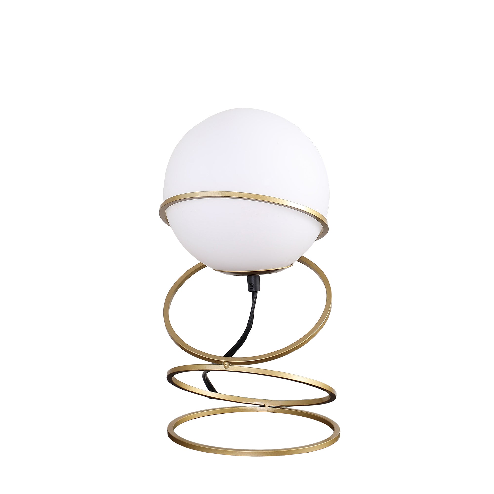 Auric 13.5"H Spiral Table Lamp with Glass Globe Shade