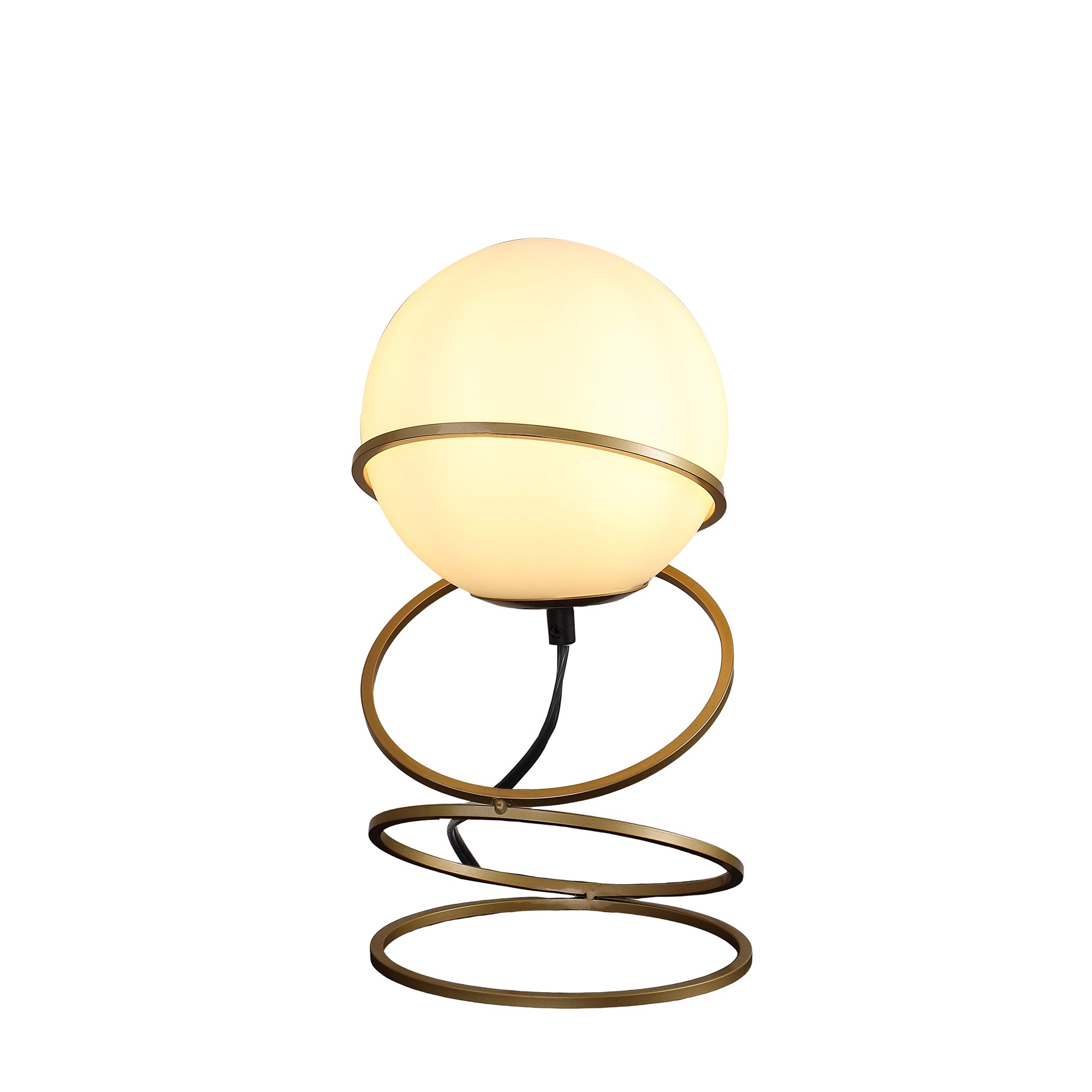Auric 13.5"H Spiral Table Lamp with Glass Globe Shade