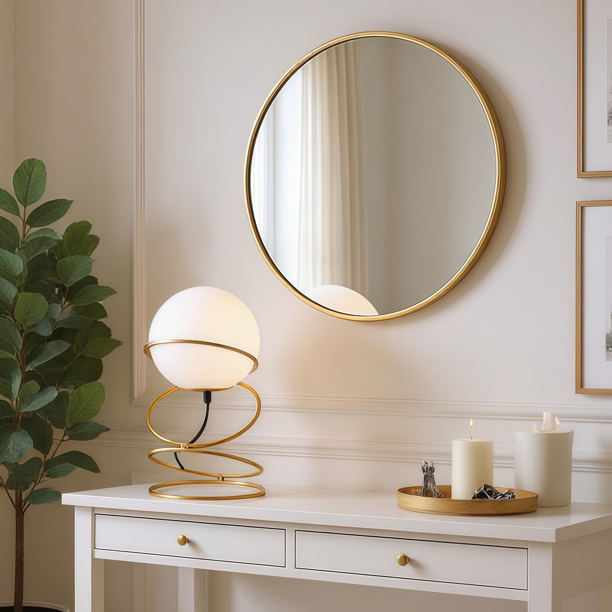 Auric 13.5"H Spiral Table Lamp with Glass Globe Shade