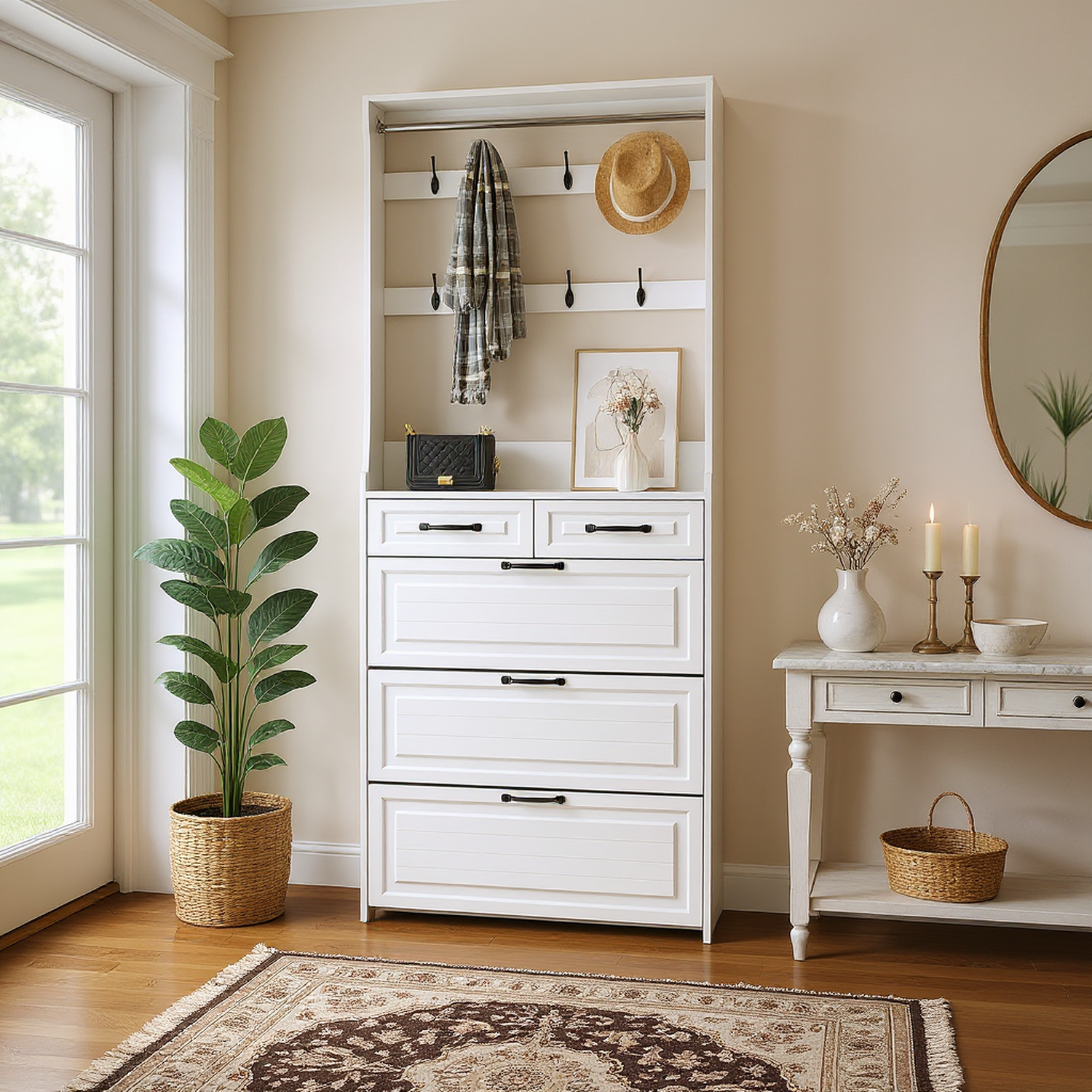 Avenue Entryway Storage Shoe Cabinet with 2 Drawers