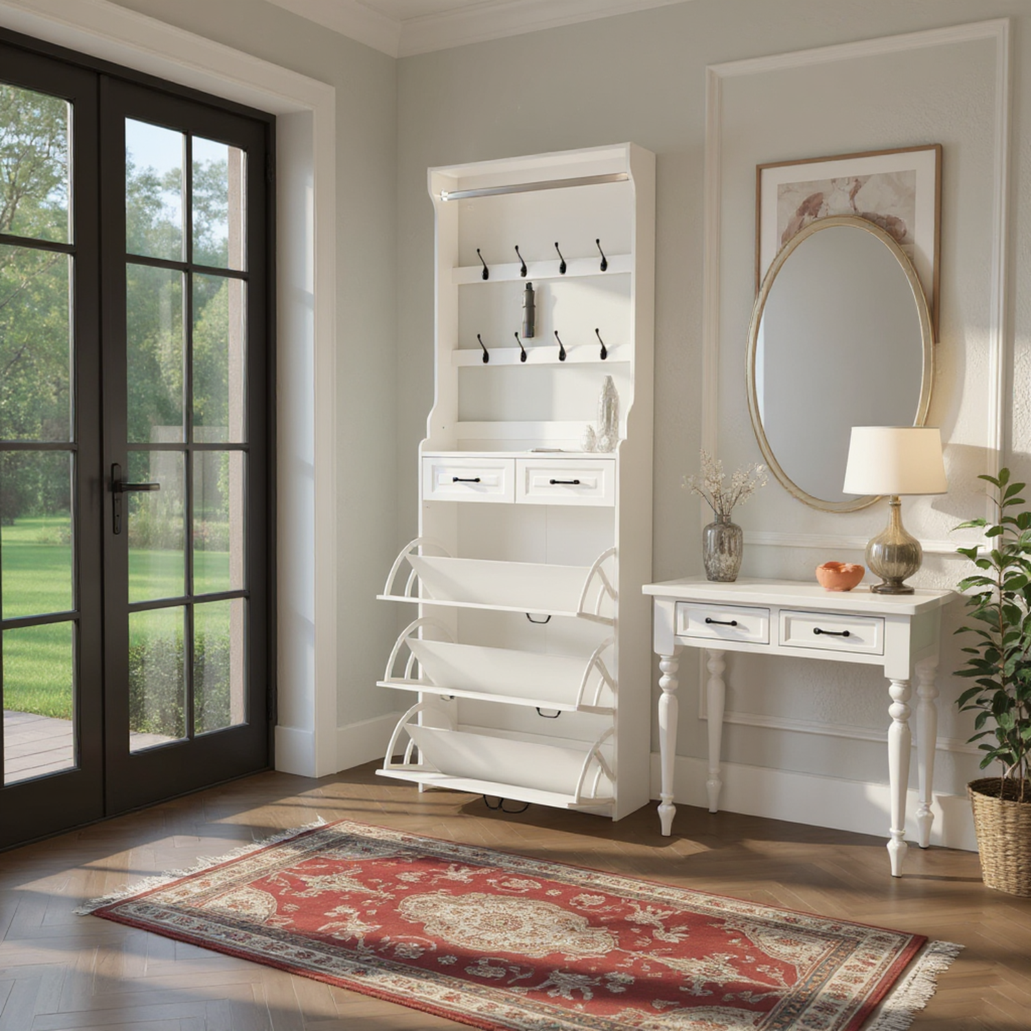 Avenue Entryway Storage Shoe Cabinet with 2 Drawers