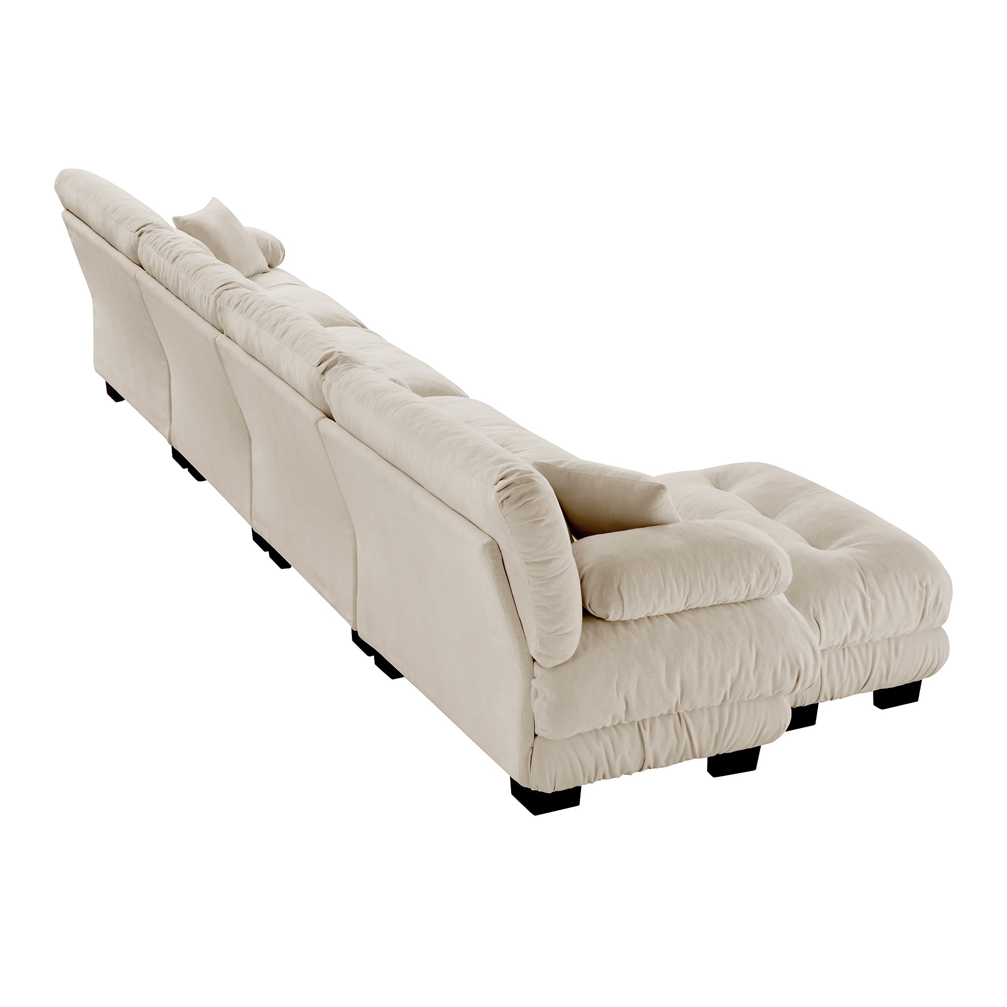 Monterey 173" Oversized Modular Chenille L-Shaped Cloud Sectional Sofa with Ottoman