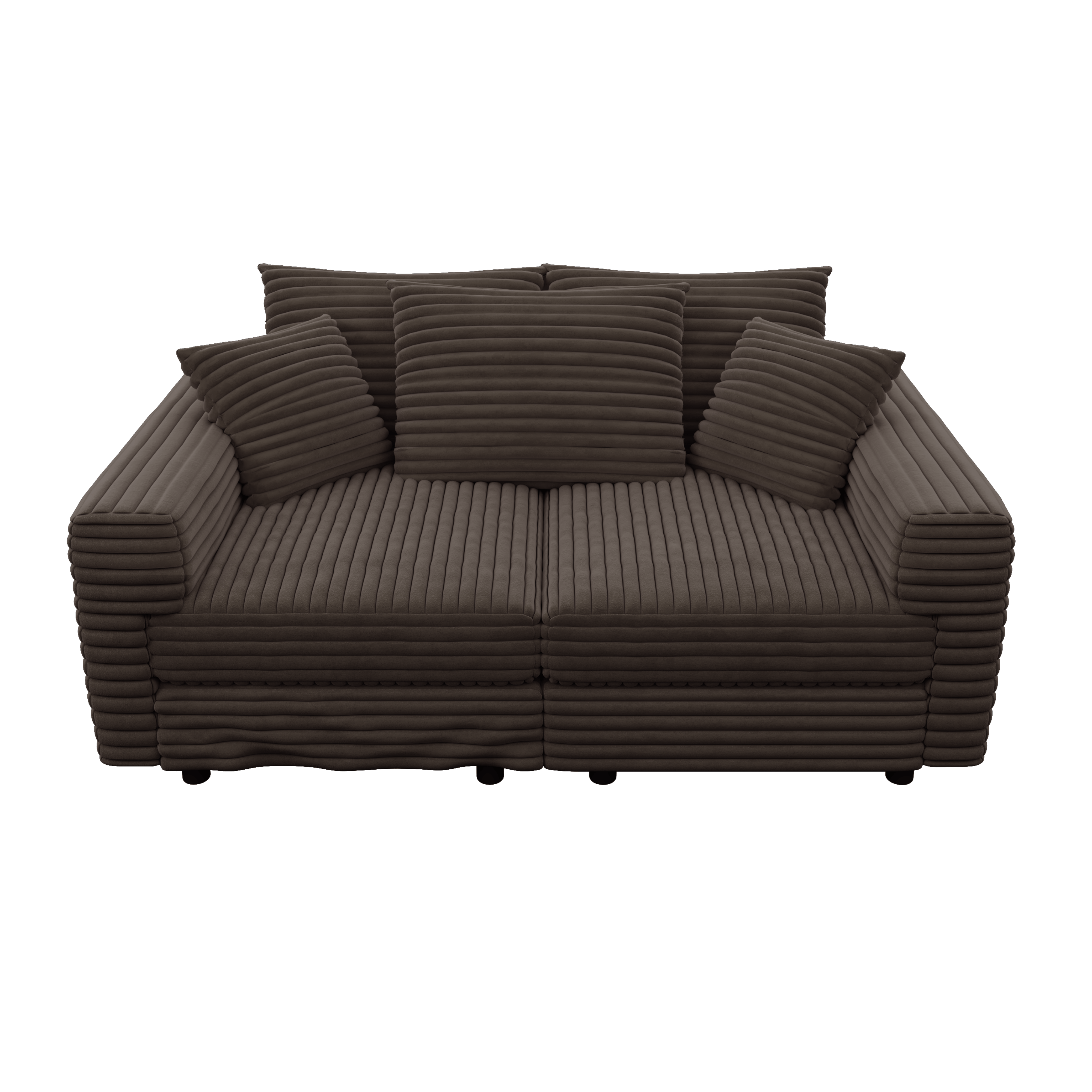 Norwalk 83" Modular Plush Corduroy L-Shaped Sectional Sofa with Movable Ottoman