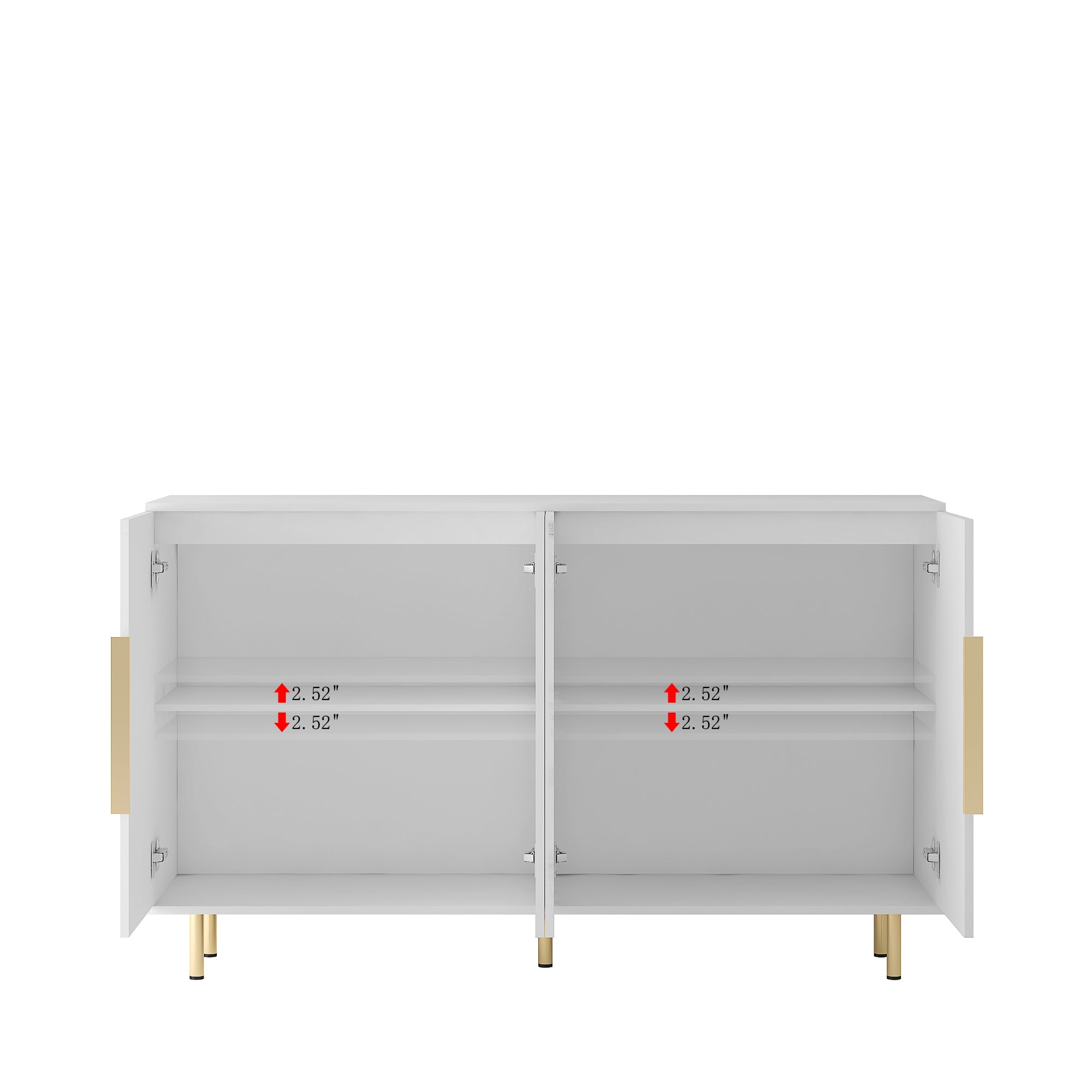 Jaipur 56" 4-Door Sideboard with Gold Handles