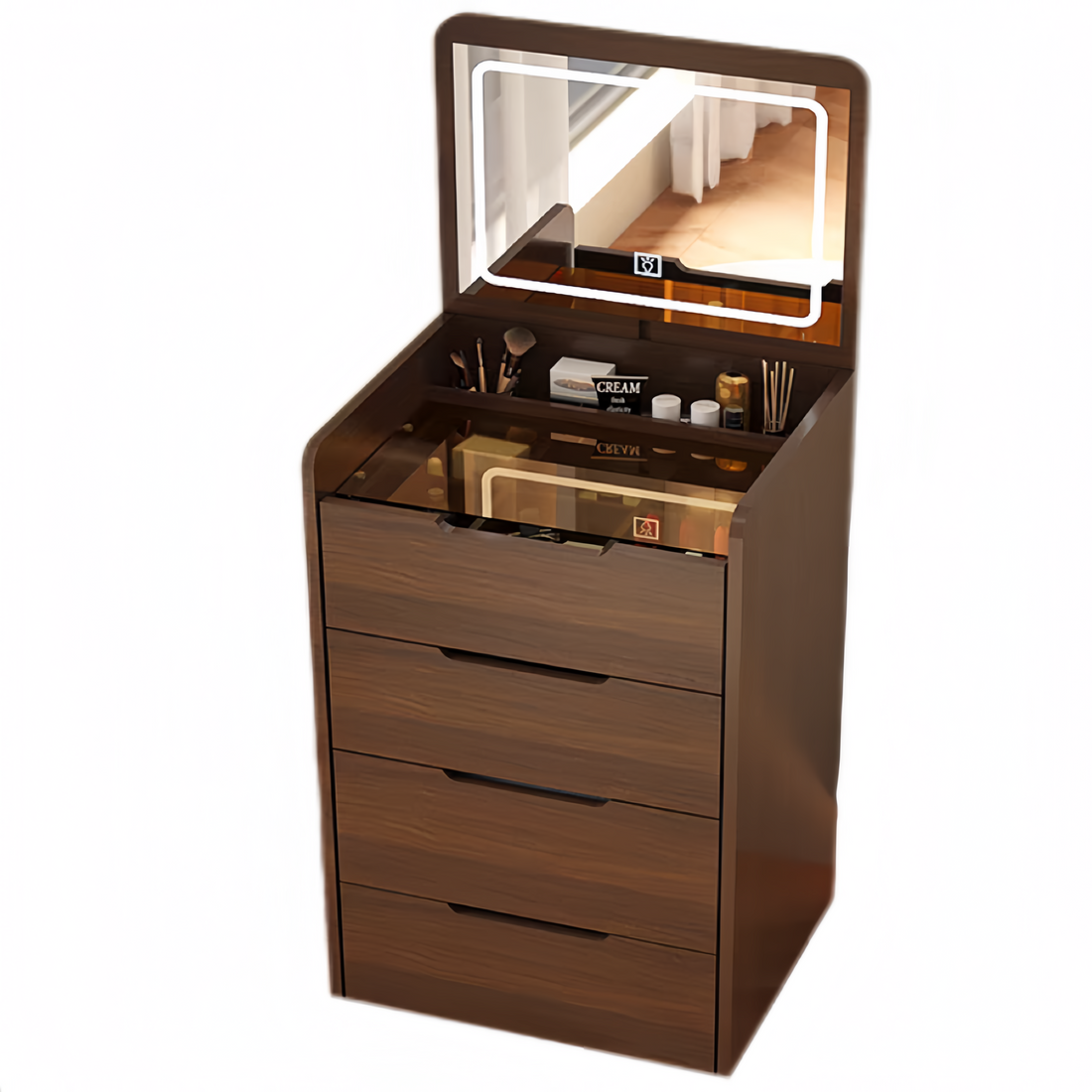 Lighted Flip-Top Mirror