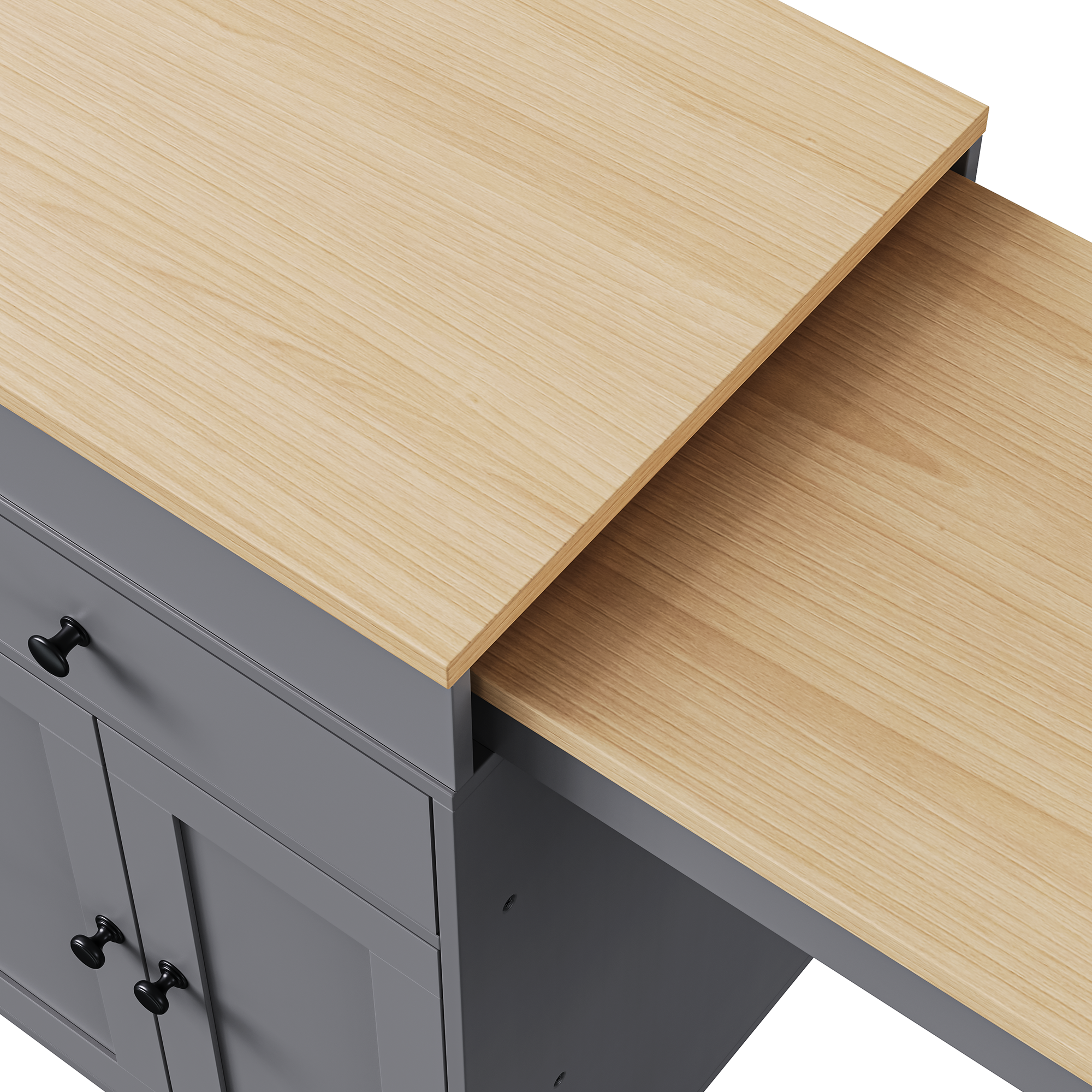 Mekong 74" Kitchen Island with Extendable Dining Table