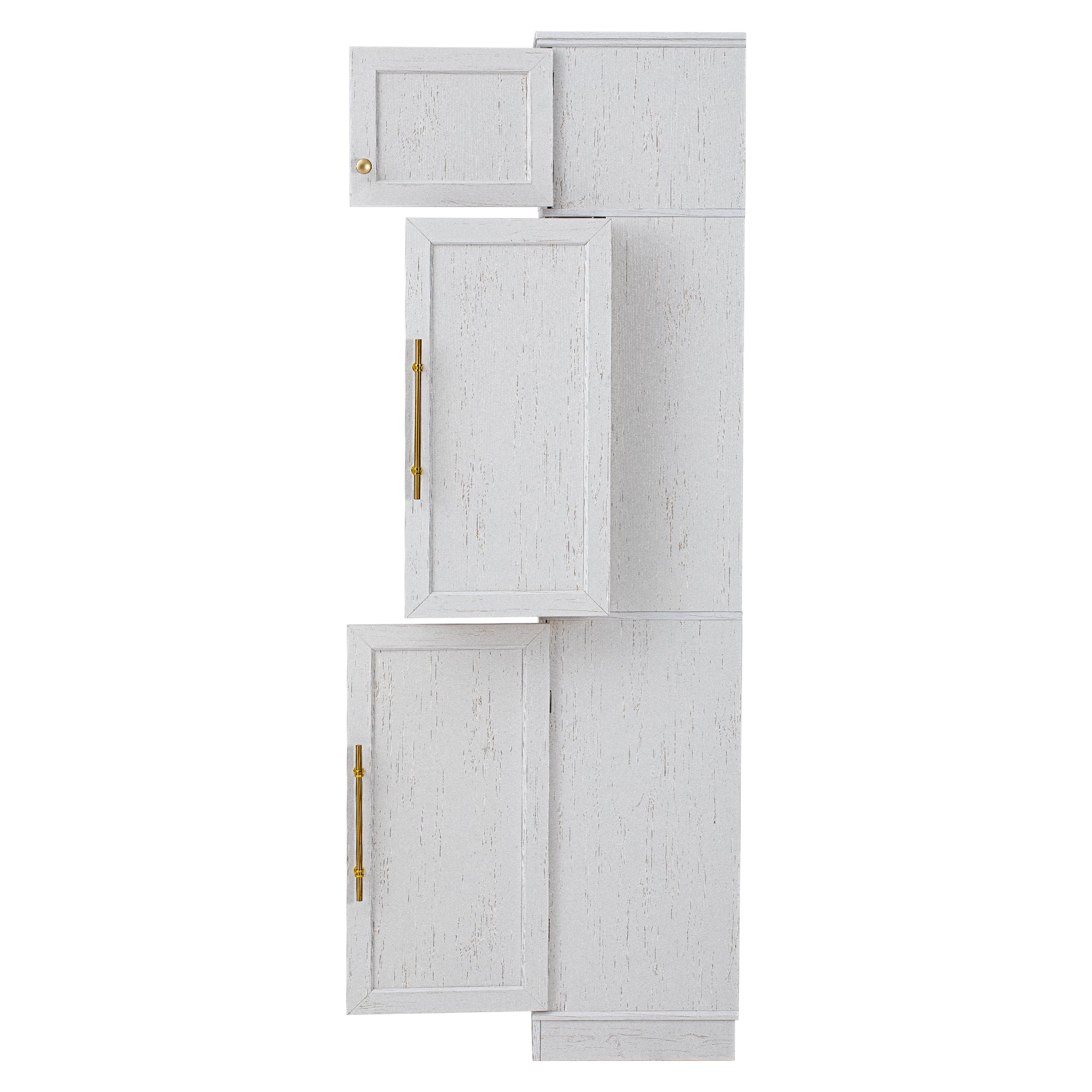 Bristol 78.2" Farmhouse White Kitchen Pantry Cabinet with Adjustable Shelves