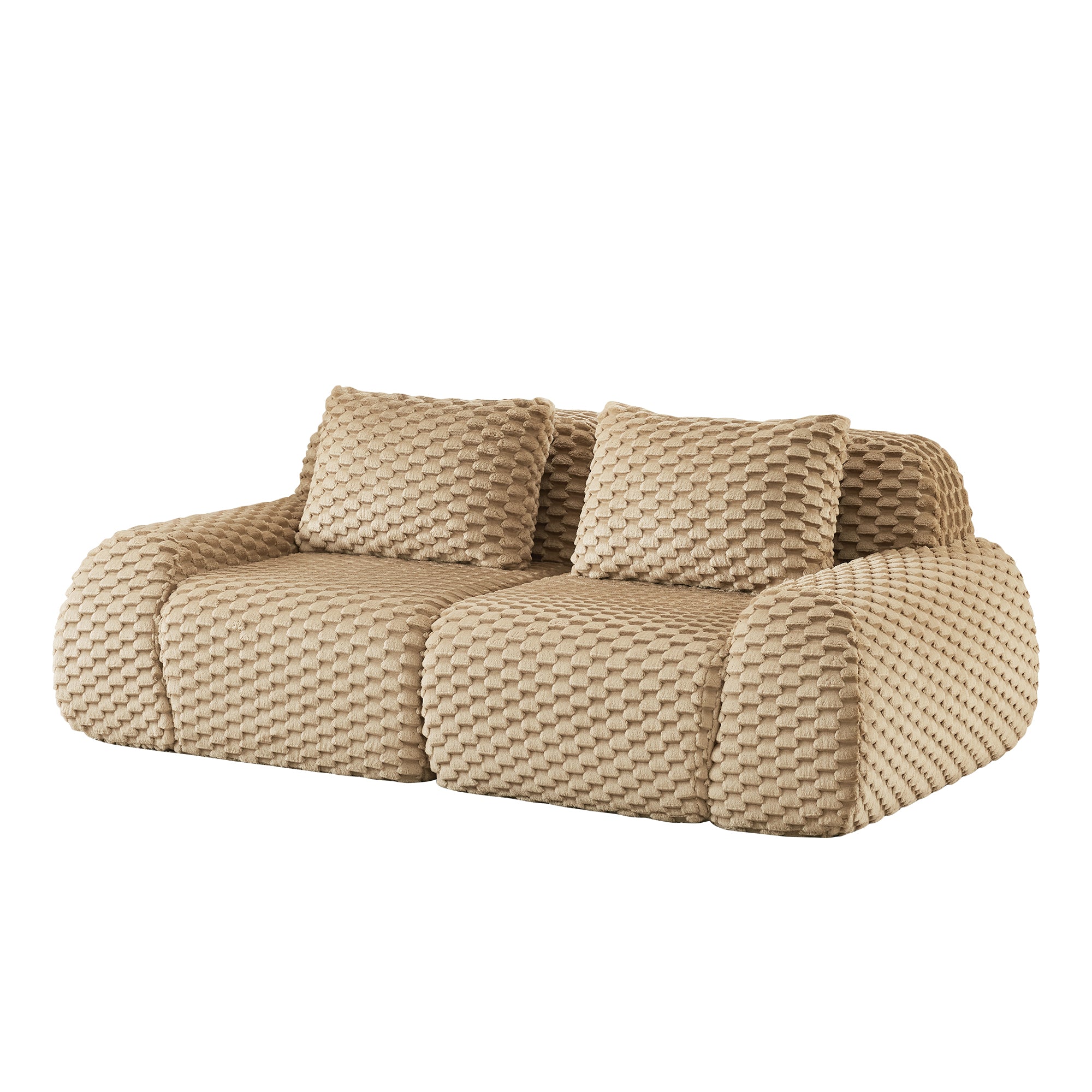 Olathe 82" Flannelette Fabric Modern 2-Seater Sofa with Deep Seat and Anti-Slip Design