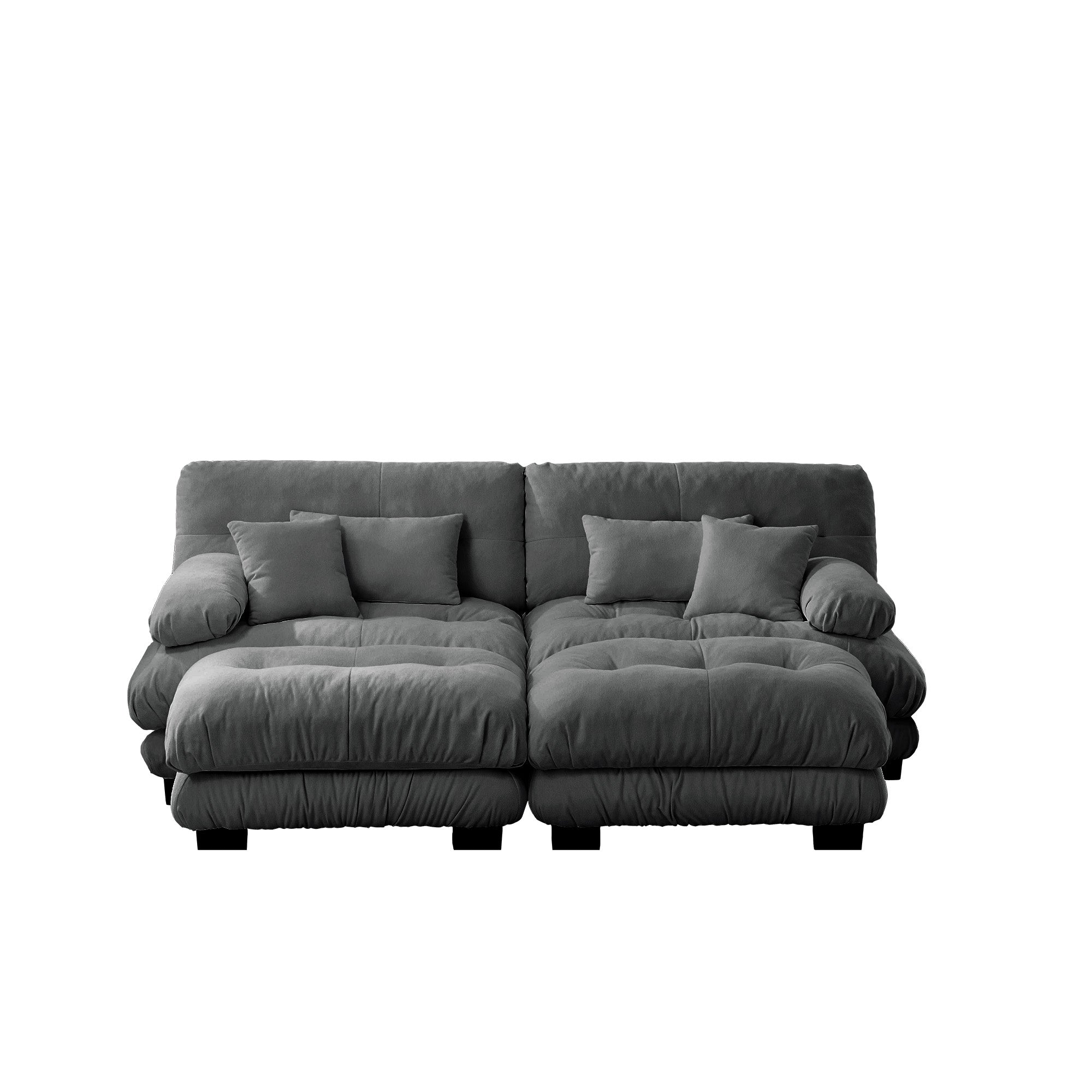 Monterey 94" Modular Chenille Cloud Sofa with 2 Ottomans and Bolstered Armrests