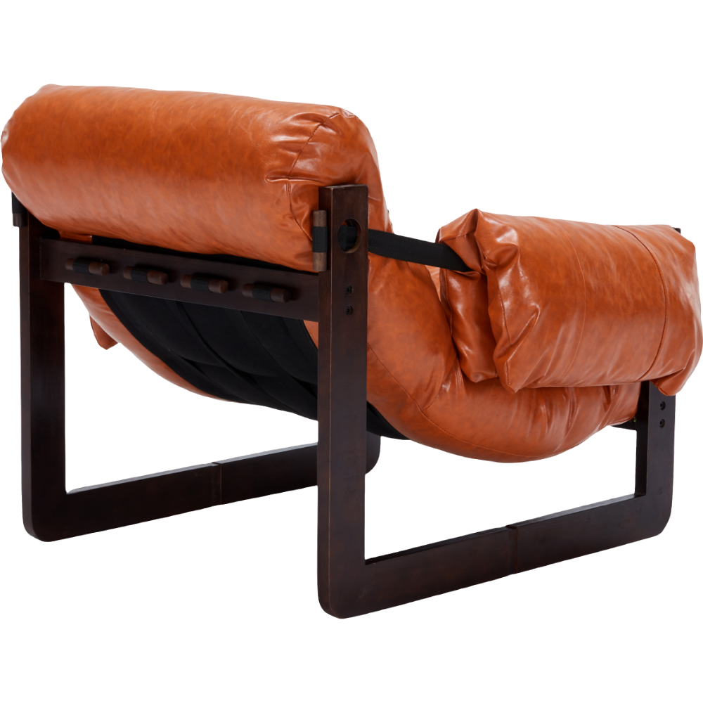 Ravena Modern Vintage Leather Lounge Chair with Removable Armrests