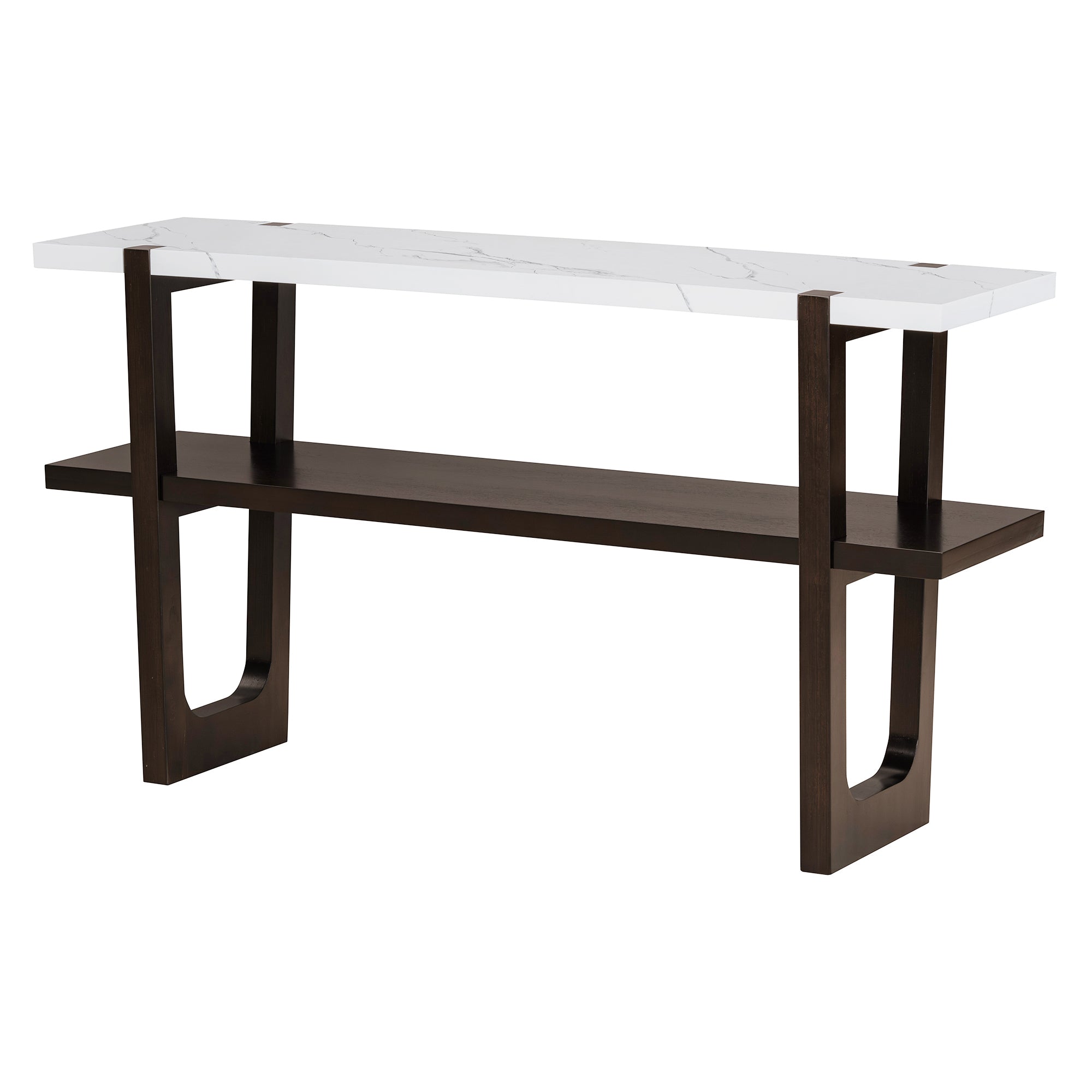 Ravenna Console Table Narrow Entryway Table with Open Shelf, Expresso Brown