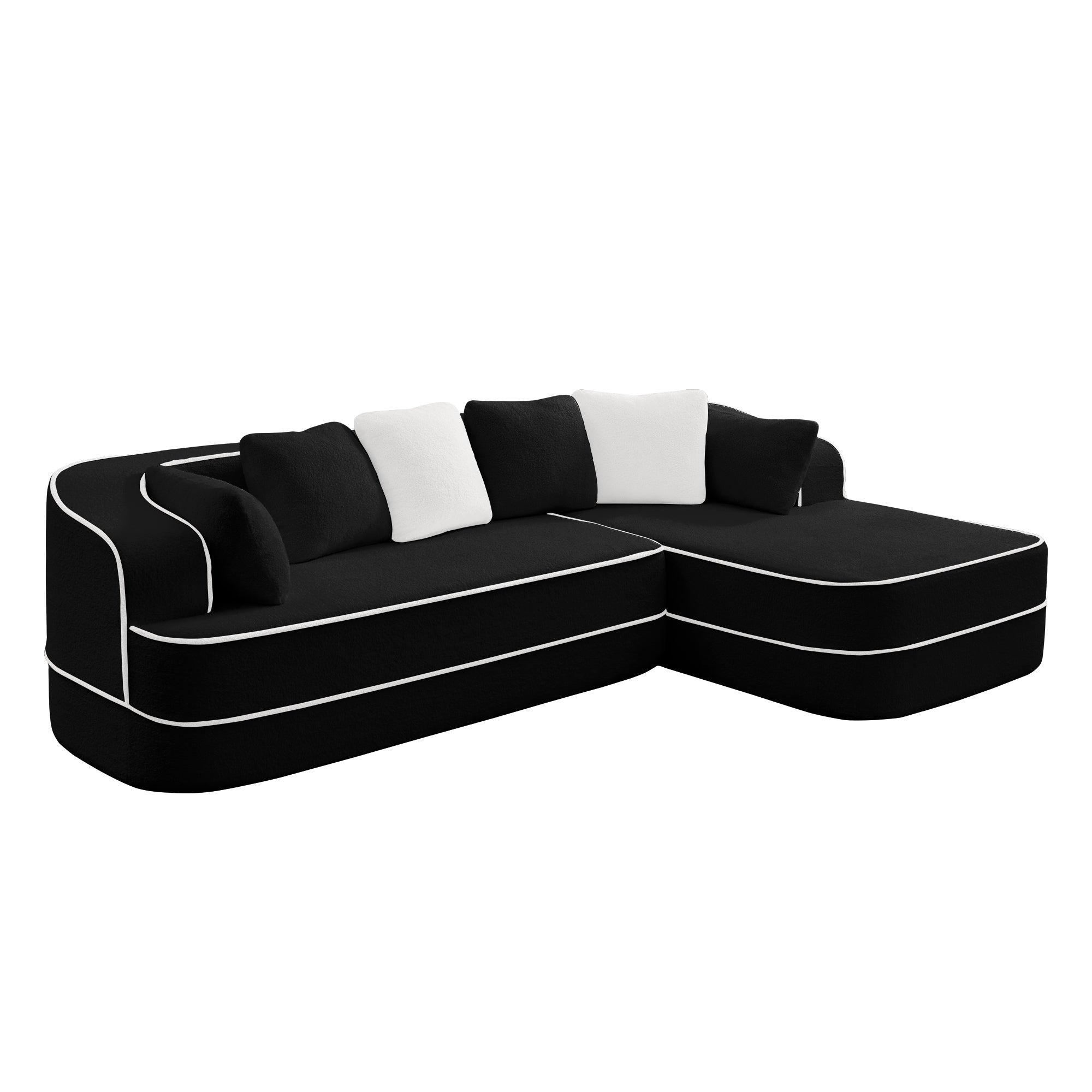 Gilbert 106" Teddy Fabric Modular Sectional Sofa with Right L-Shaped Chaise