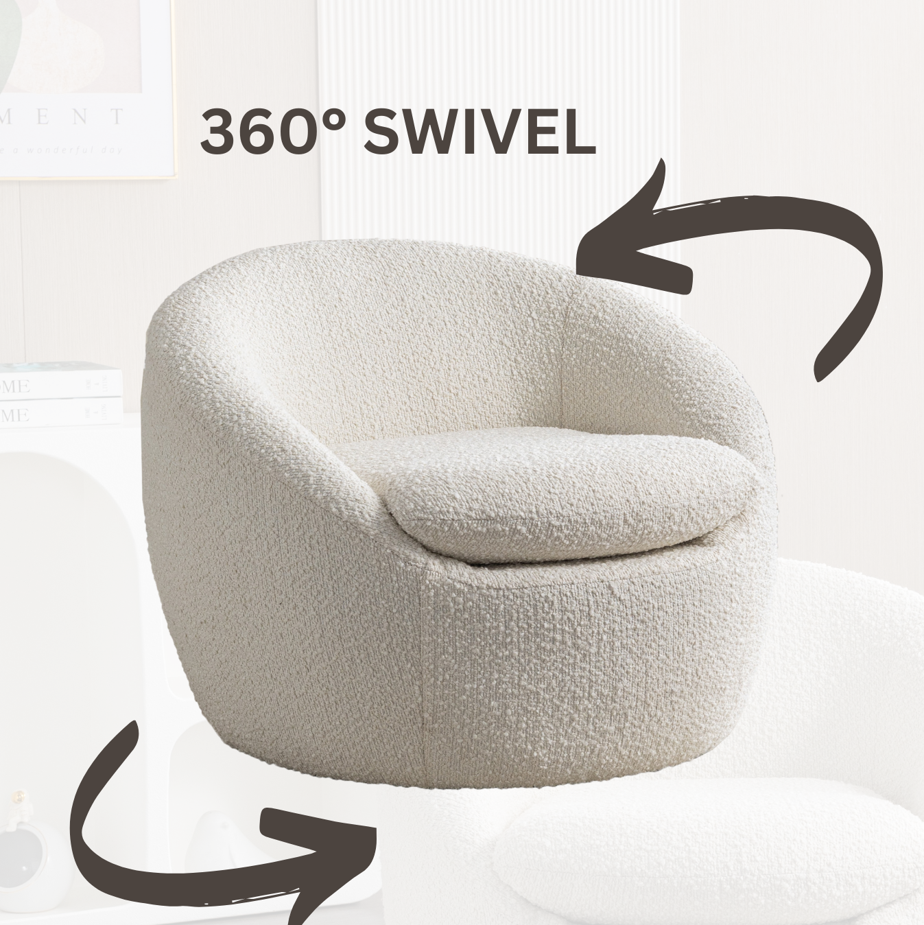 Arches Modern Upholstered Swivel Barrel Chair