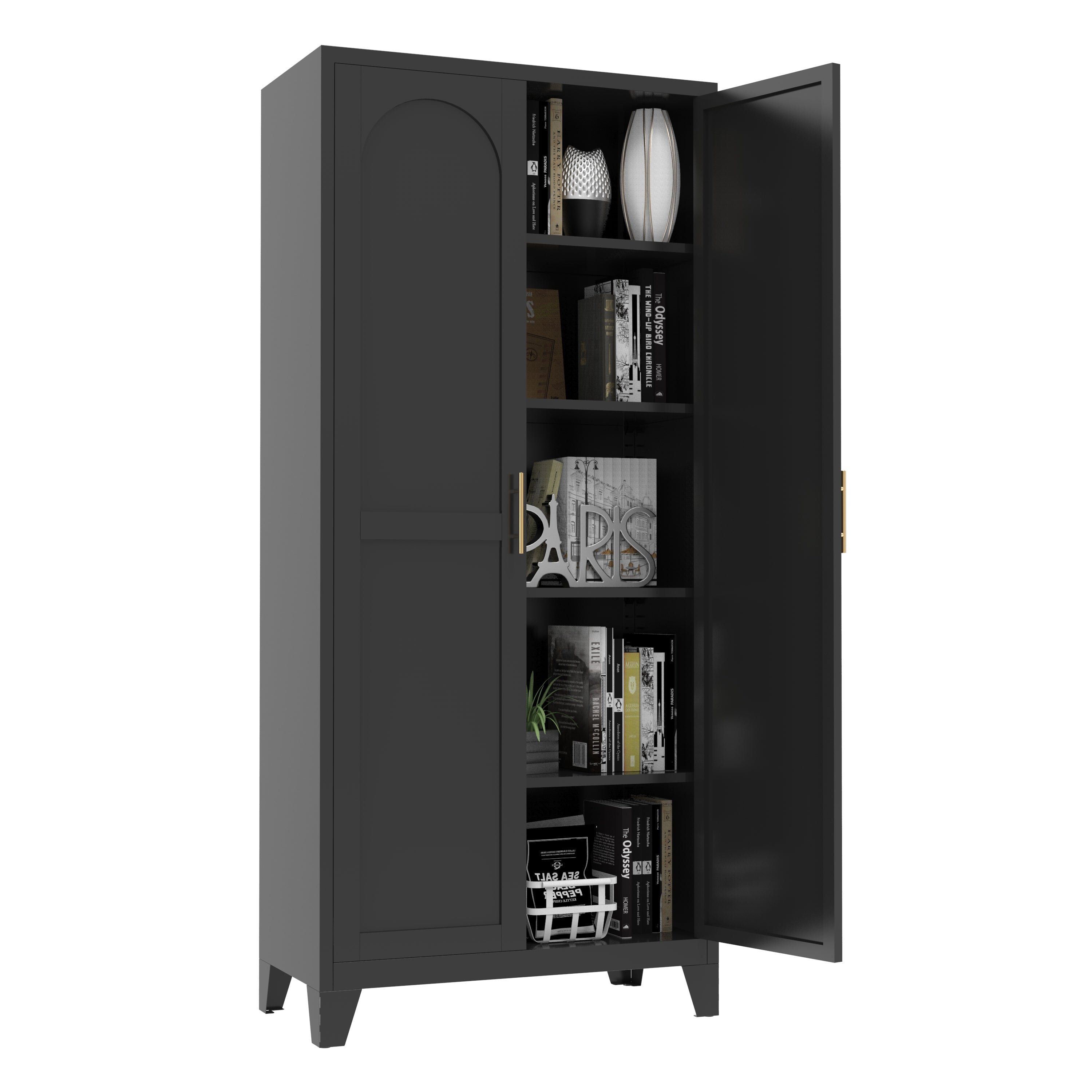 Elva 71" Storage Cabinet with Adjustable Shelves