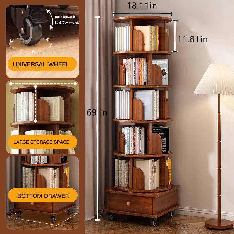 Turku 6 Tier Rotating Bookshelf Display Stand