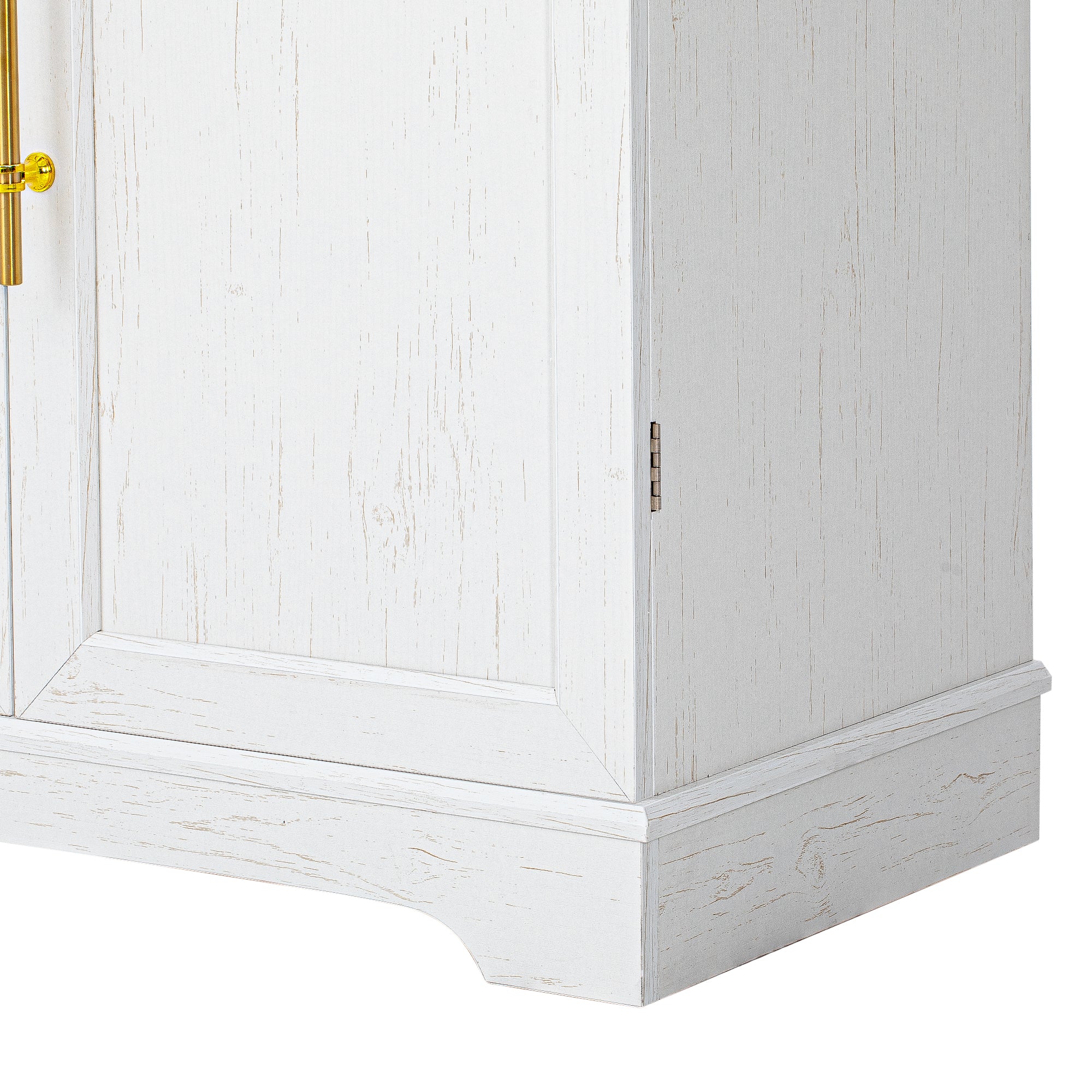 Bristol 78.2" Farmhouse White Kitchen Pantry Cabinet with Adjustable Shelves