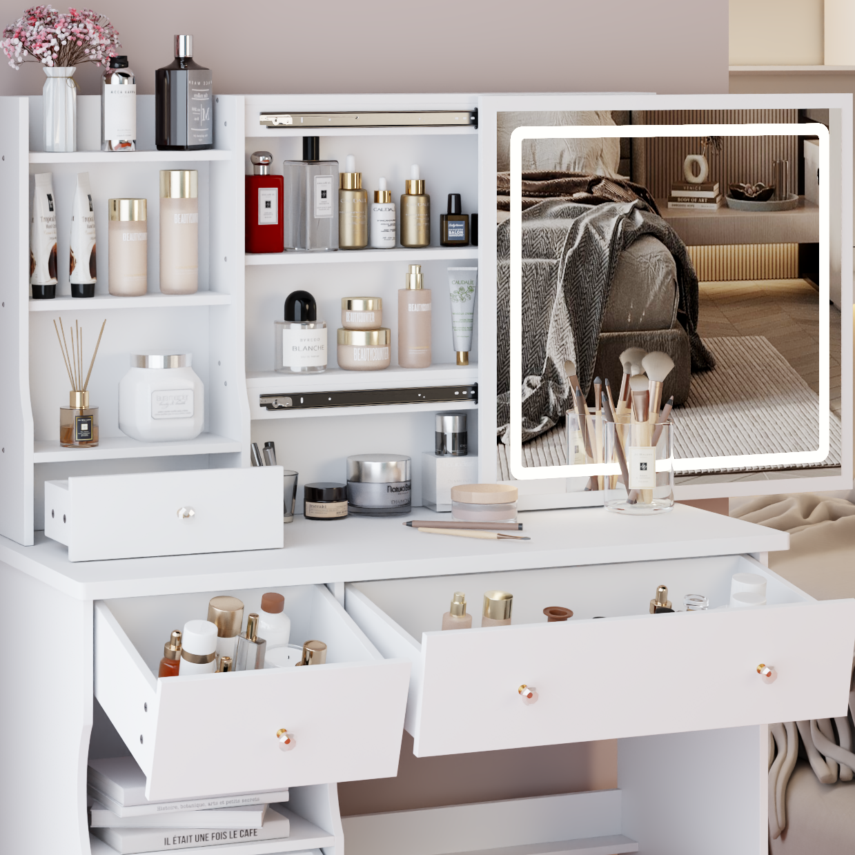 Mona 37" Vanity Set with LED Mirror