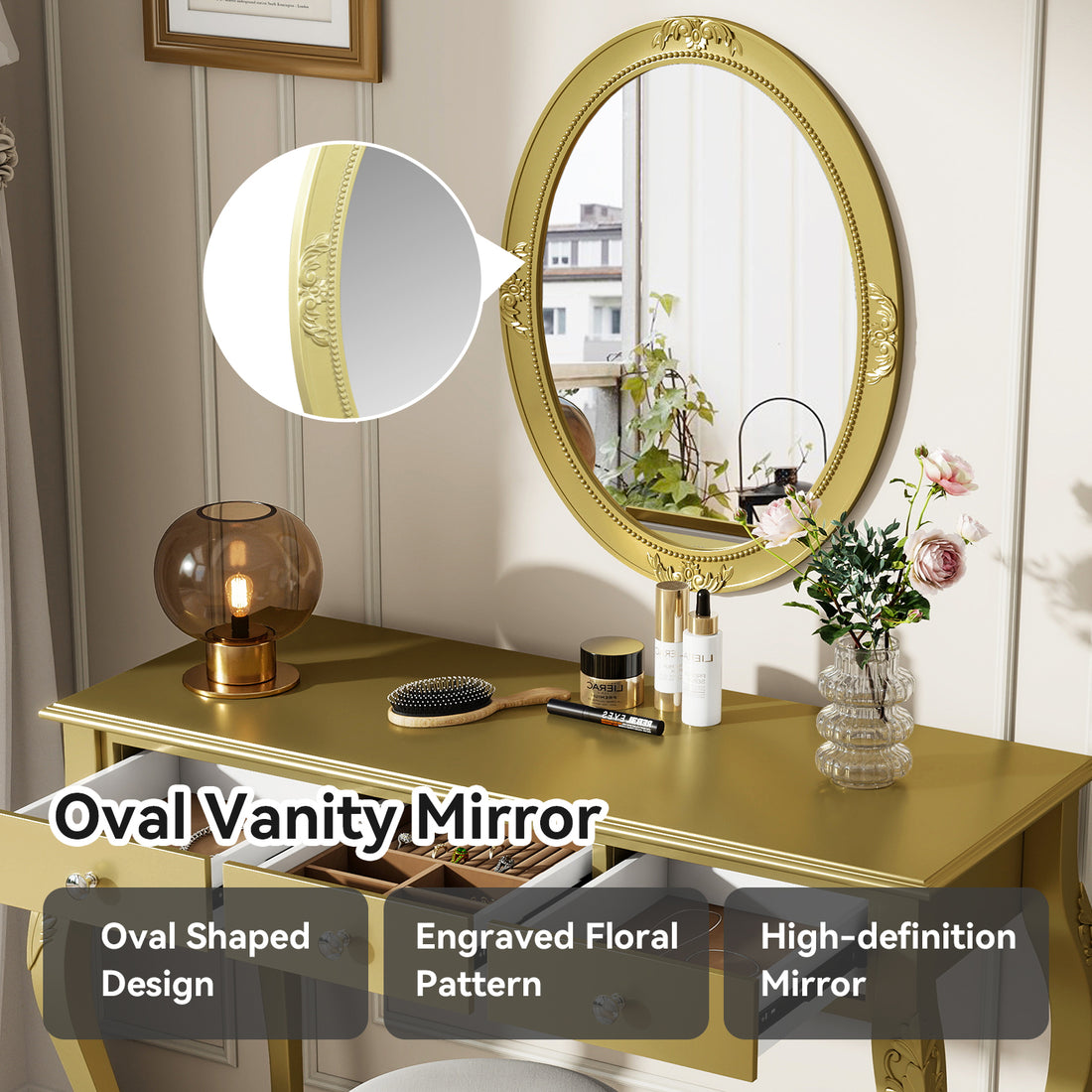 Ornate Oval Mirror