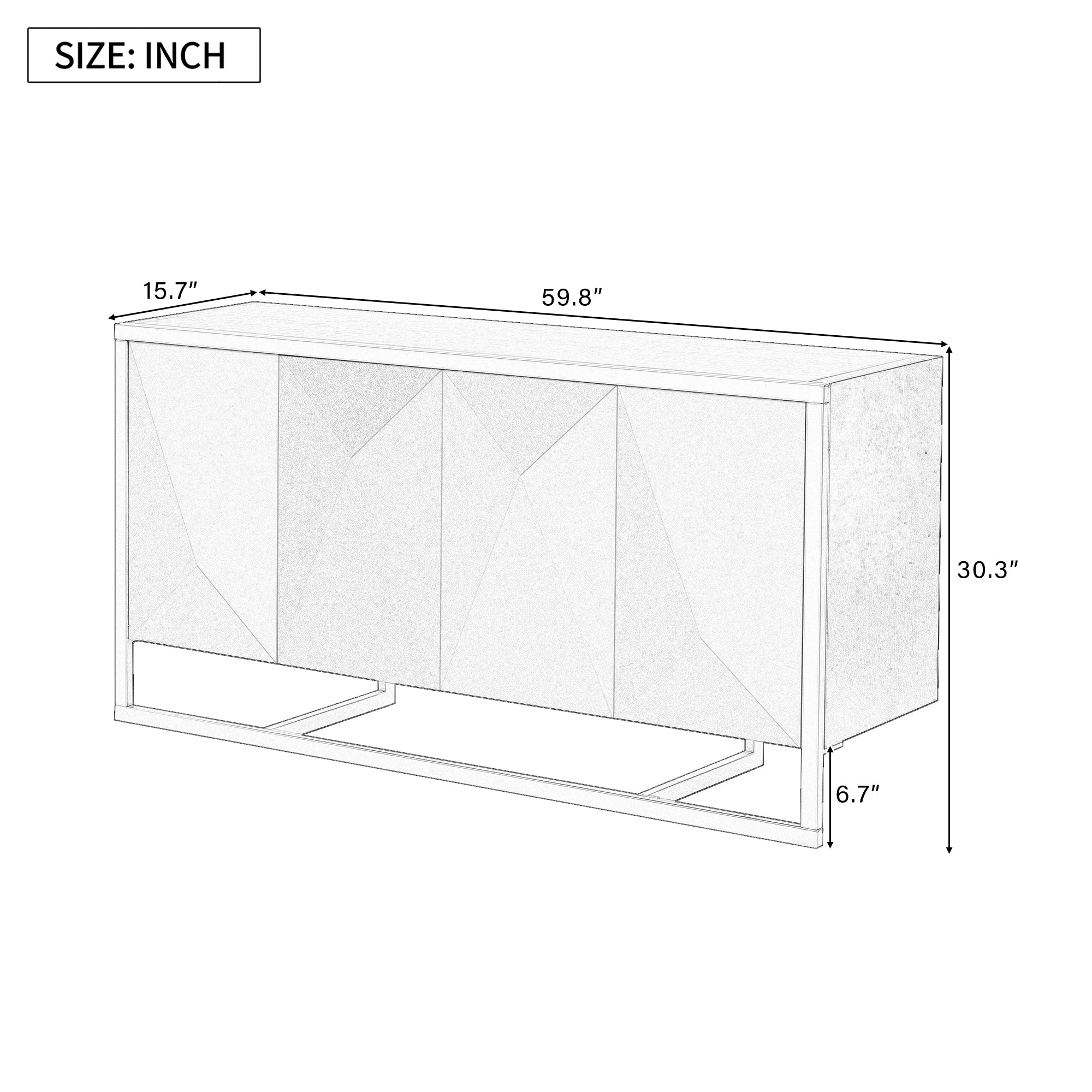 Toledo Modern Sideboard Buffet Cabinet