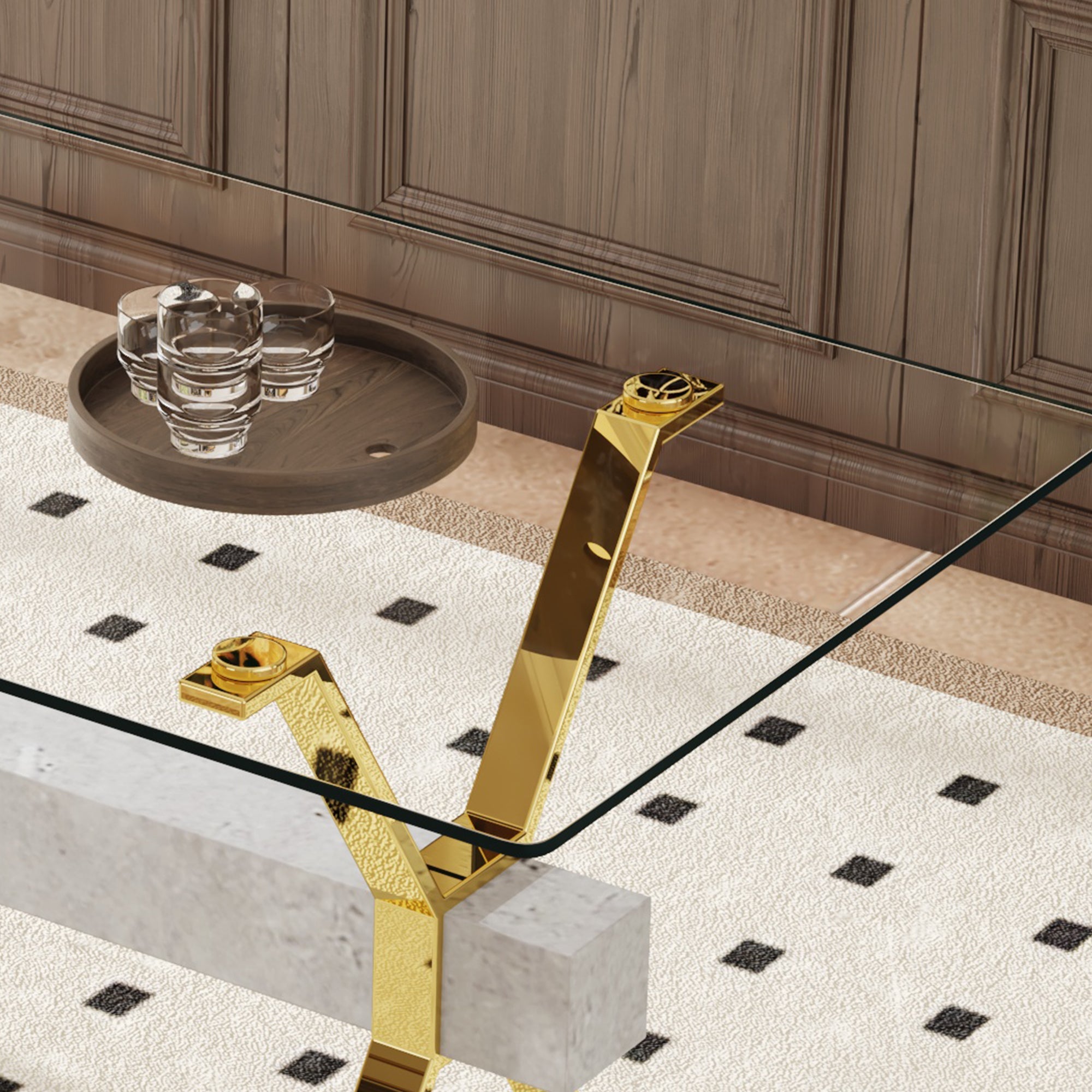 Nile 71inch Tempered Glass Dining Table