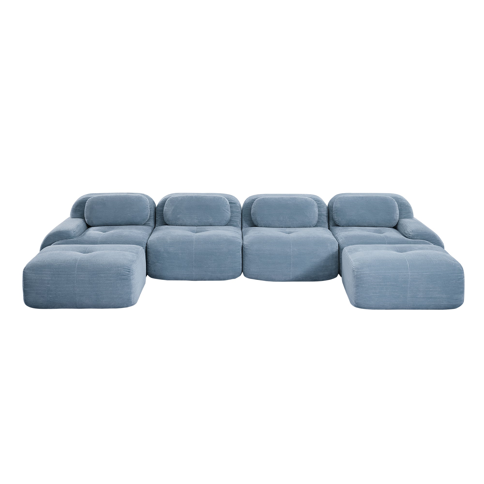 Anchorage 152" Modular Corduroy U-Shaped Sectional Sofa with Extra-Wide Armrests