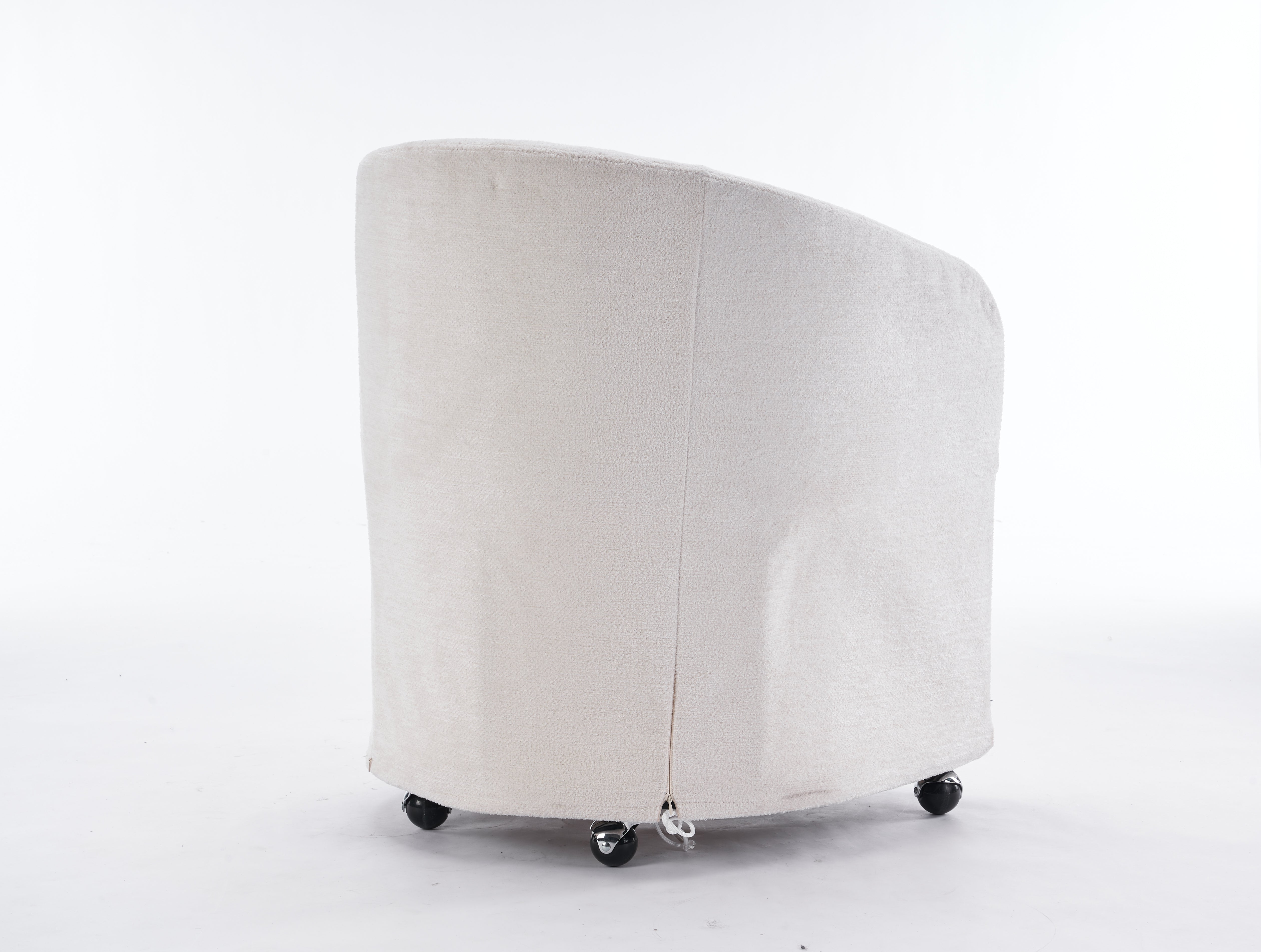Badlands Chenille Accent Armchair with Wheels, Beige