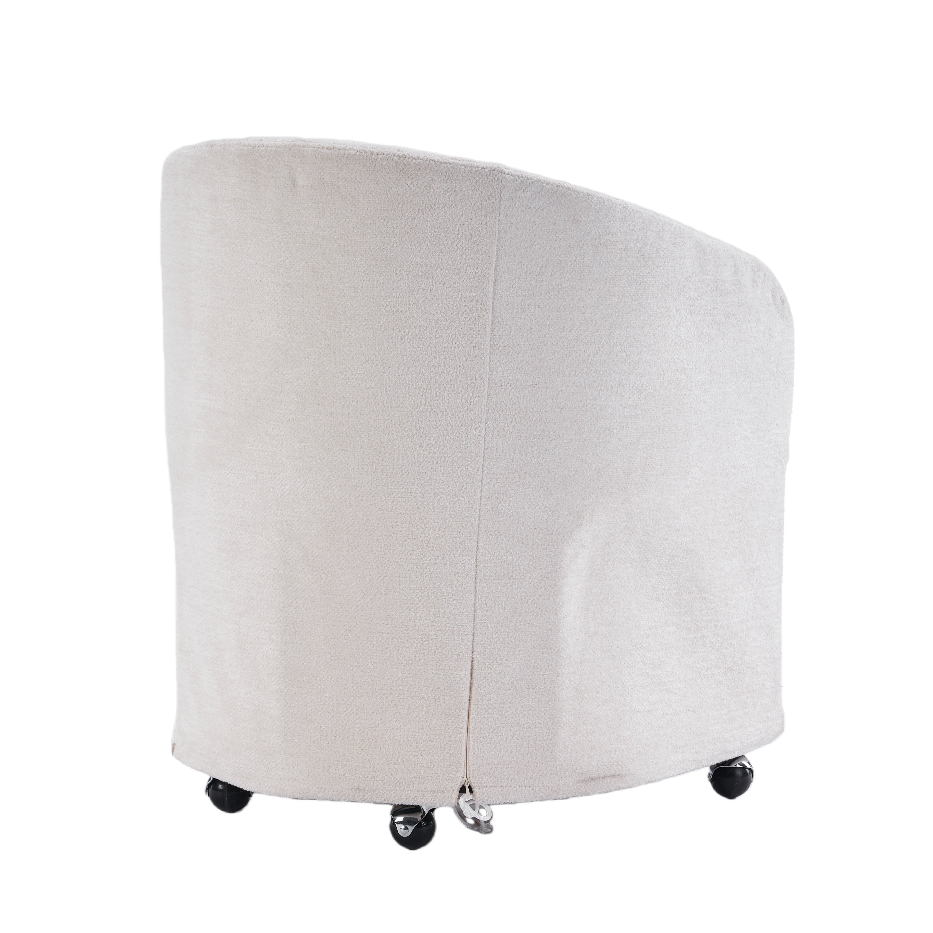 Badlands Chenille Accent Armchair with Wheels, Beige