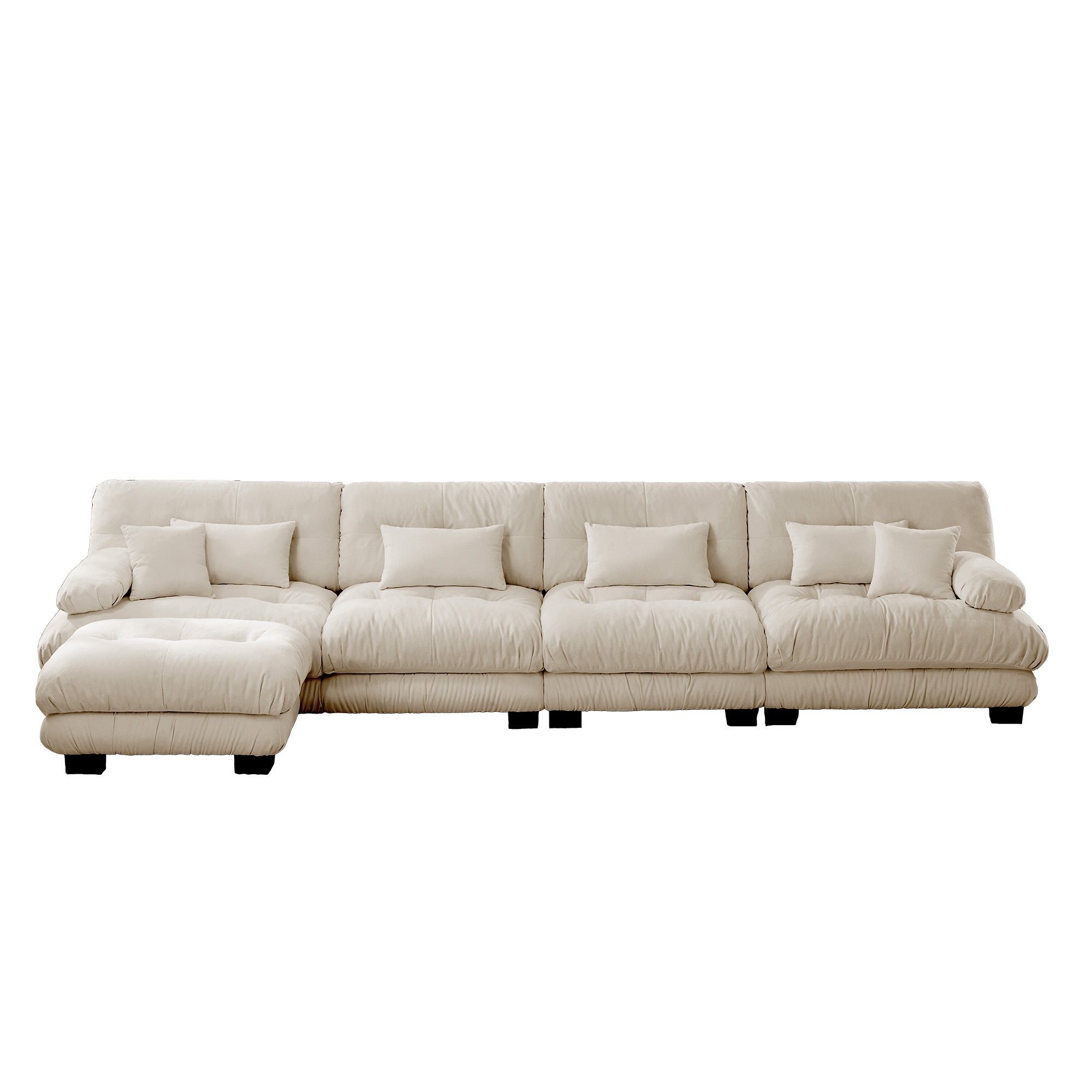 Monterey 173" Oversized Modular Chenille L-Shaped Cloud Sectional Sofa with Ottoman