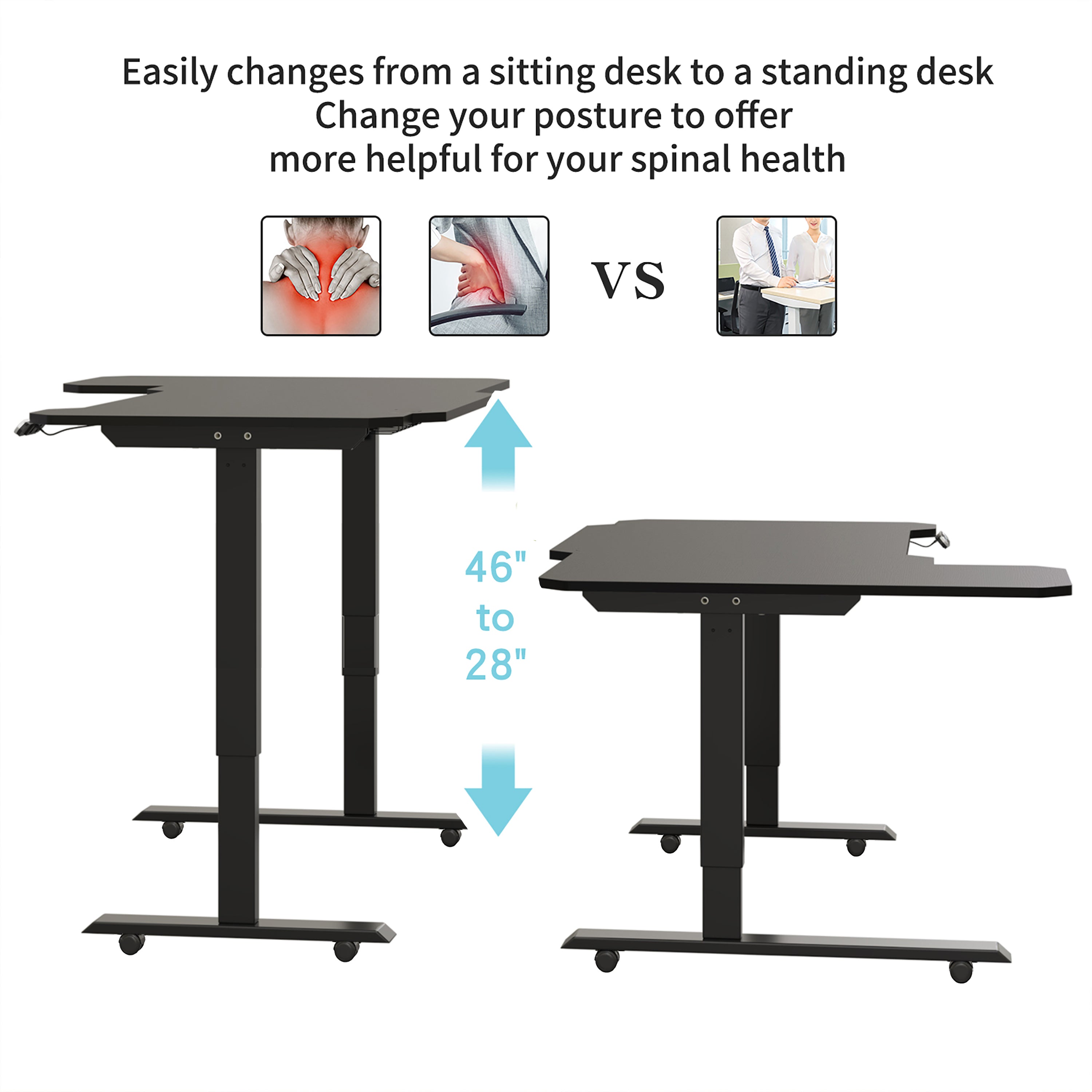 Calla 59" L-Shaped Adjustable Electric Standing Desk