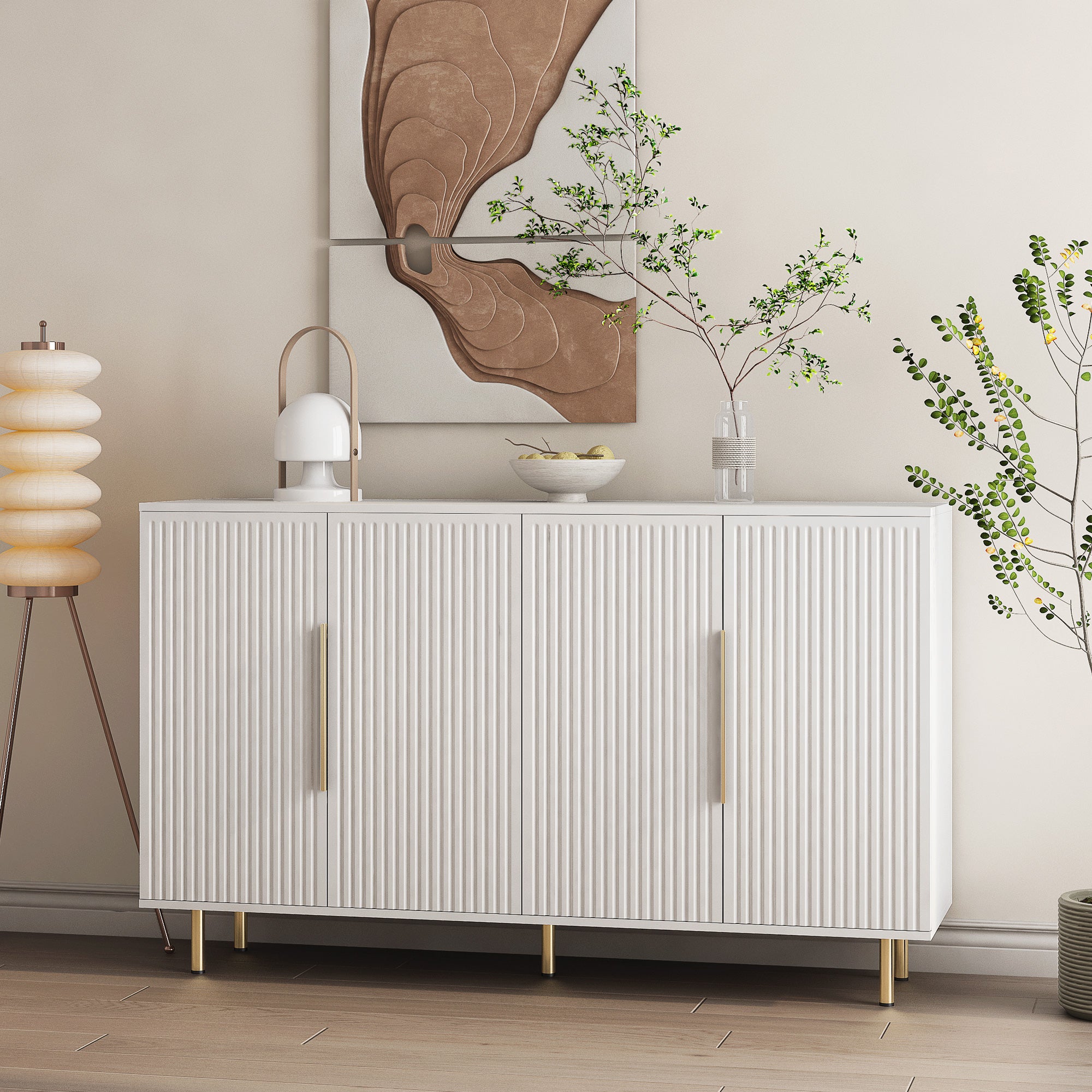 Jaipur 56" 4-Door Sideboard with Gold Handles