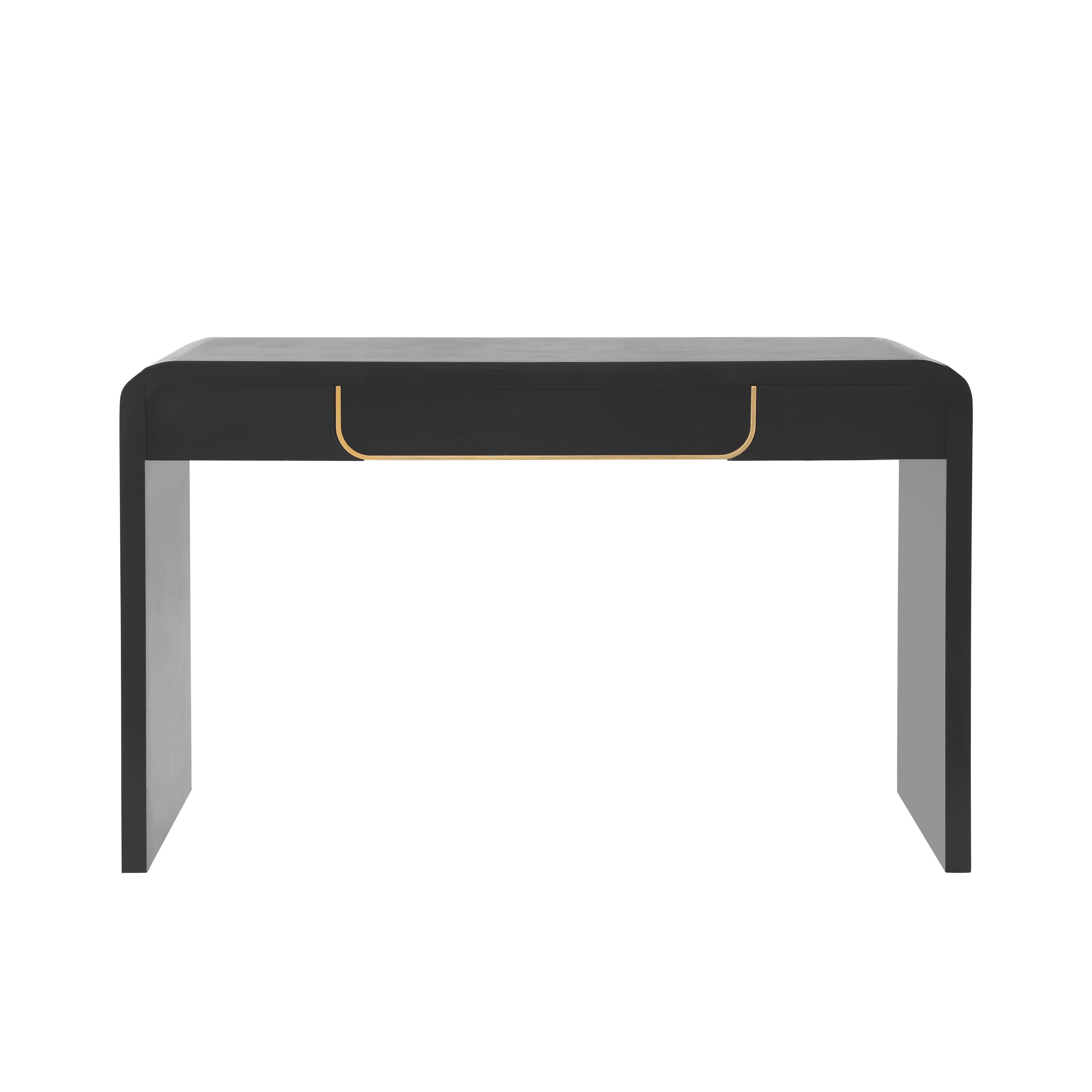 Noirvale Modern Wooden Console Table with Storage Drawer, Black