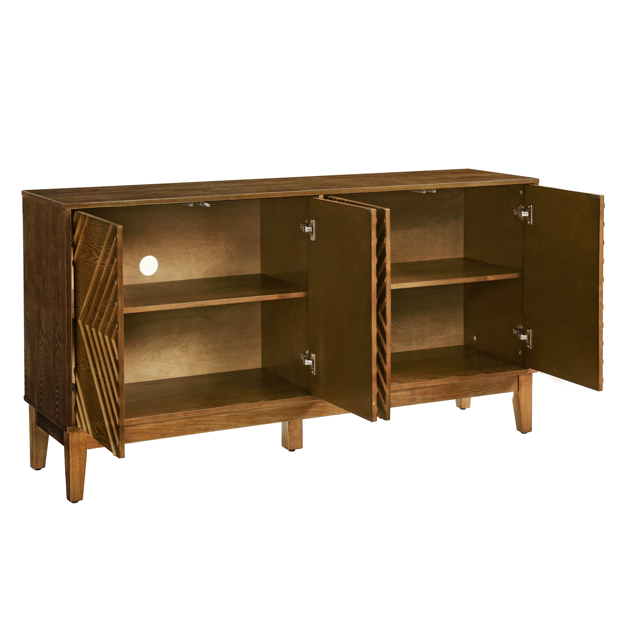 Bauhaus Geometric 61" Sideboard Buffet Cabinet with Storage