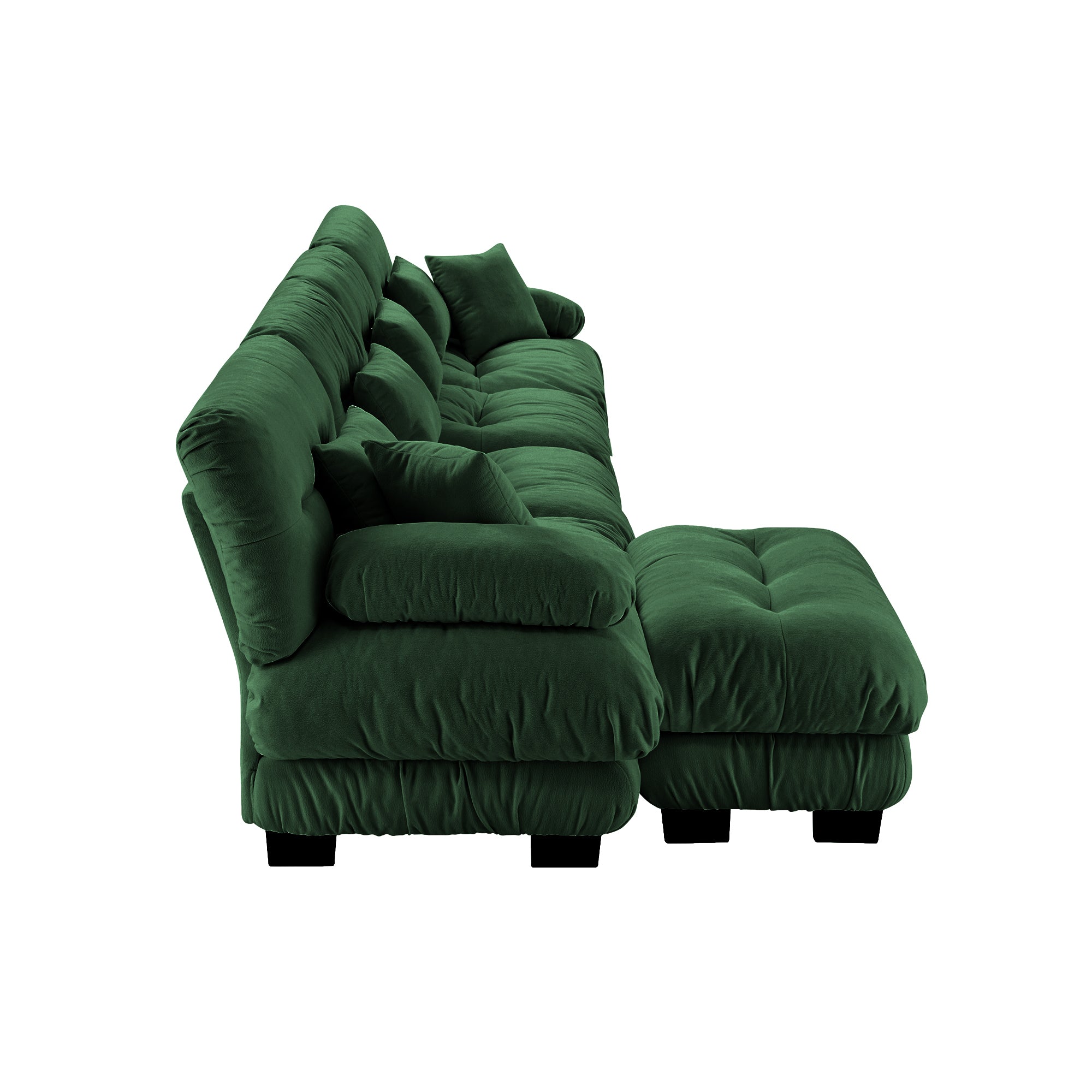Monterey 173" Oversized Modular Chenille L-Shaped Cloud Sectional Sofa with Ottoman