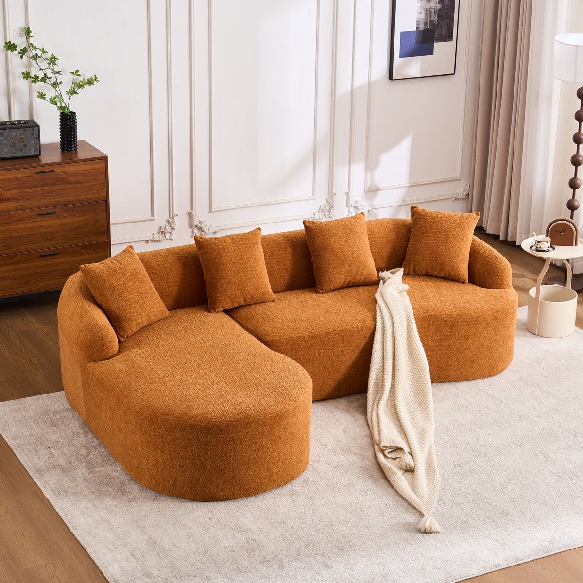 Tacoma 99” L-Shape Sectional Sofa with Curved Chaise