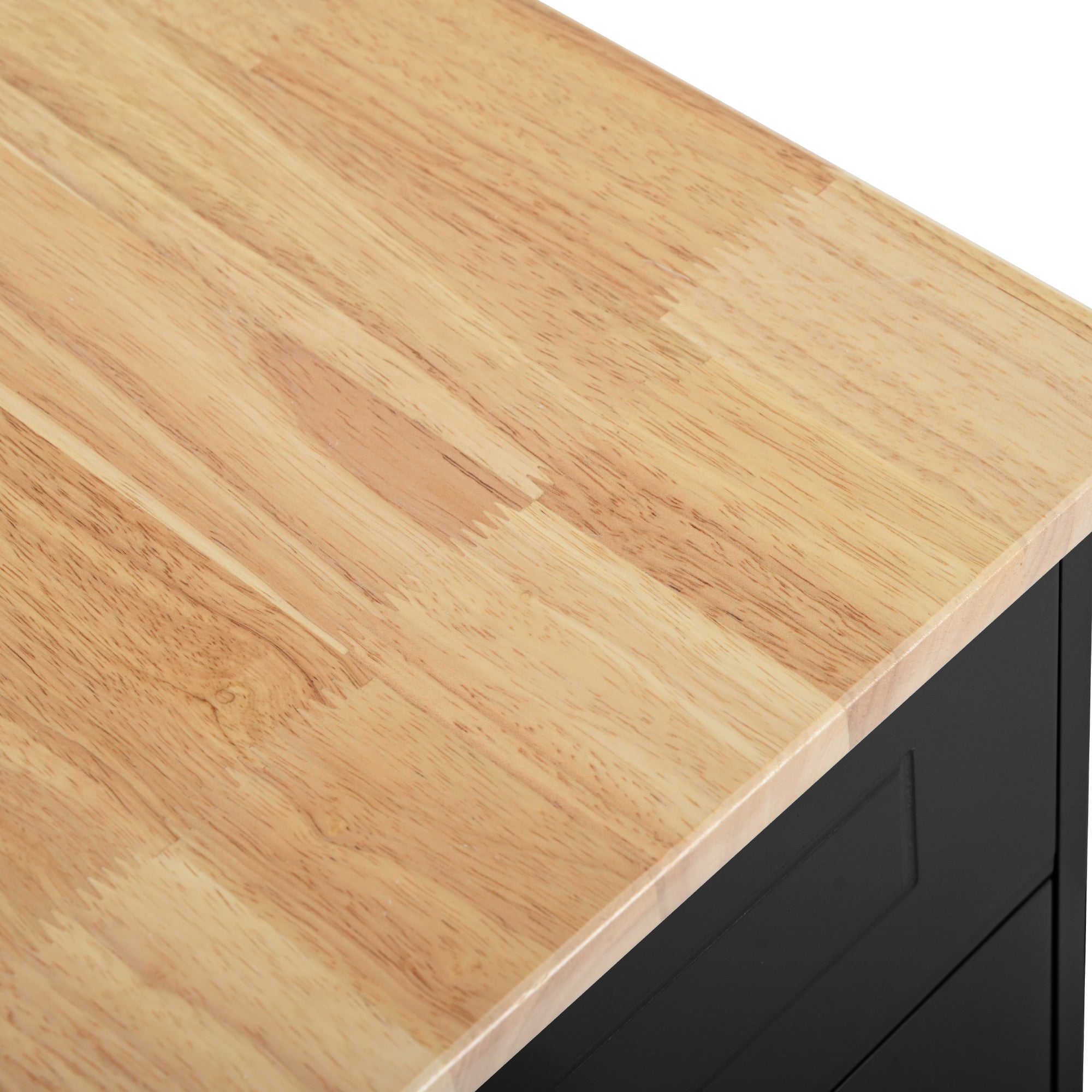 Talyn 55 Inch Fluted Kitchen Island with Power Outlet Trash Can Storage and Drawers