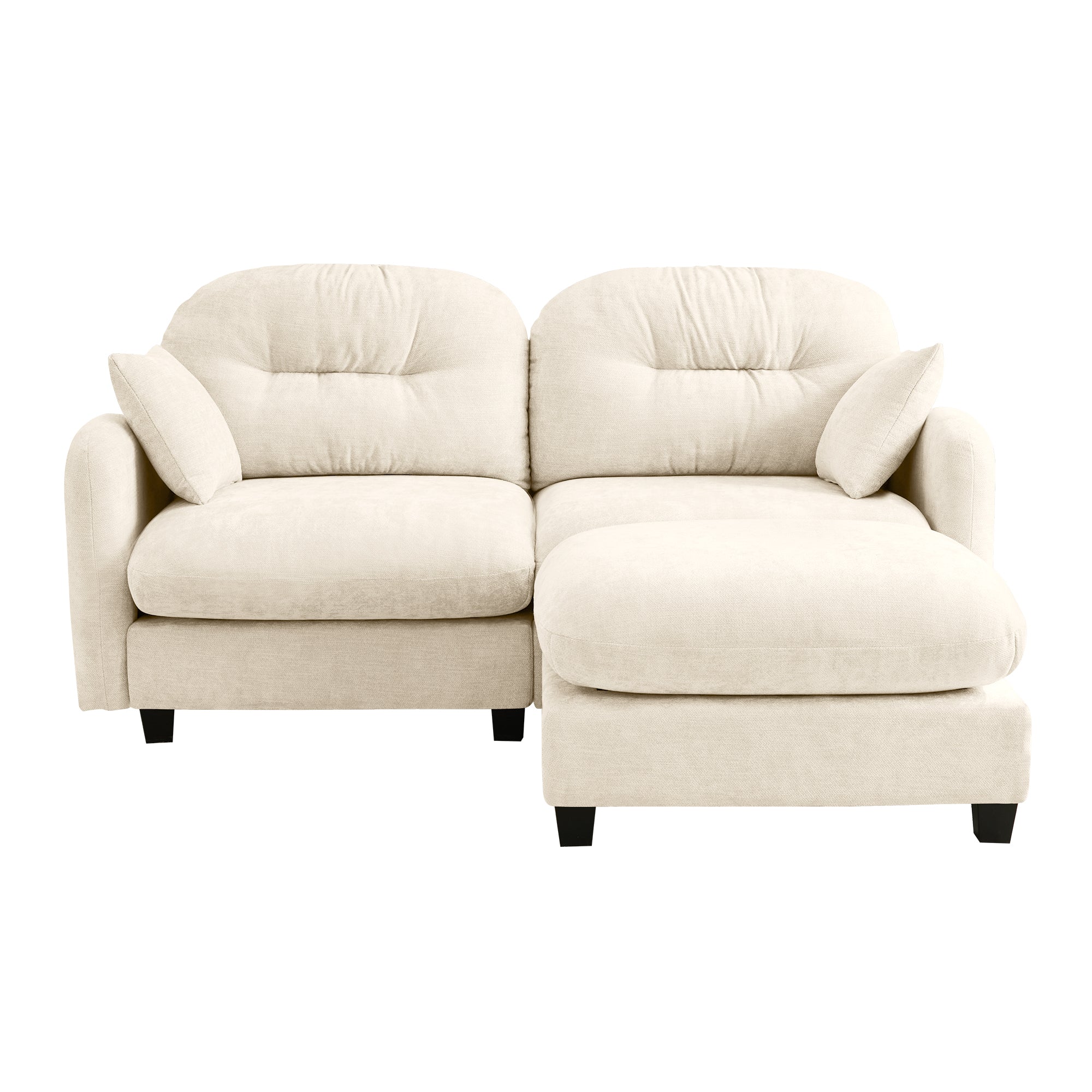 Roselyn 74" Modular Chenille Cloud L-Shaped Sectional Sofa with Ottoman