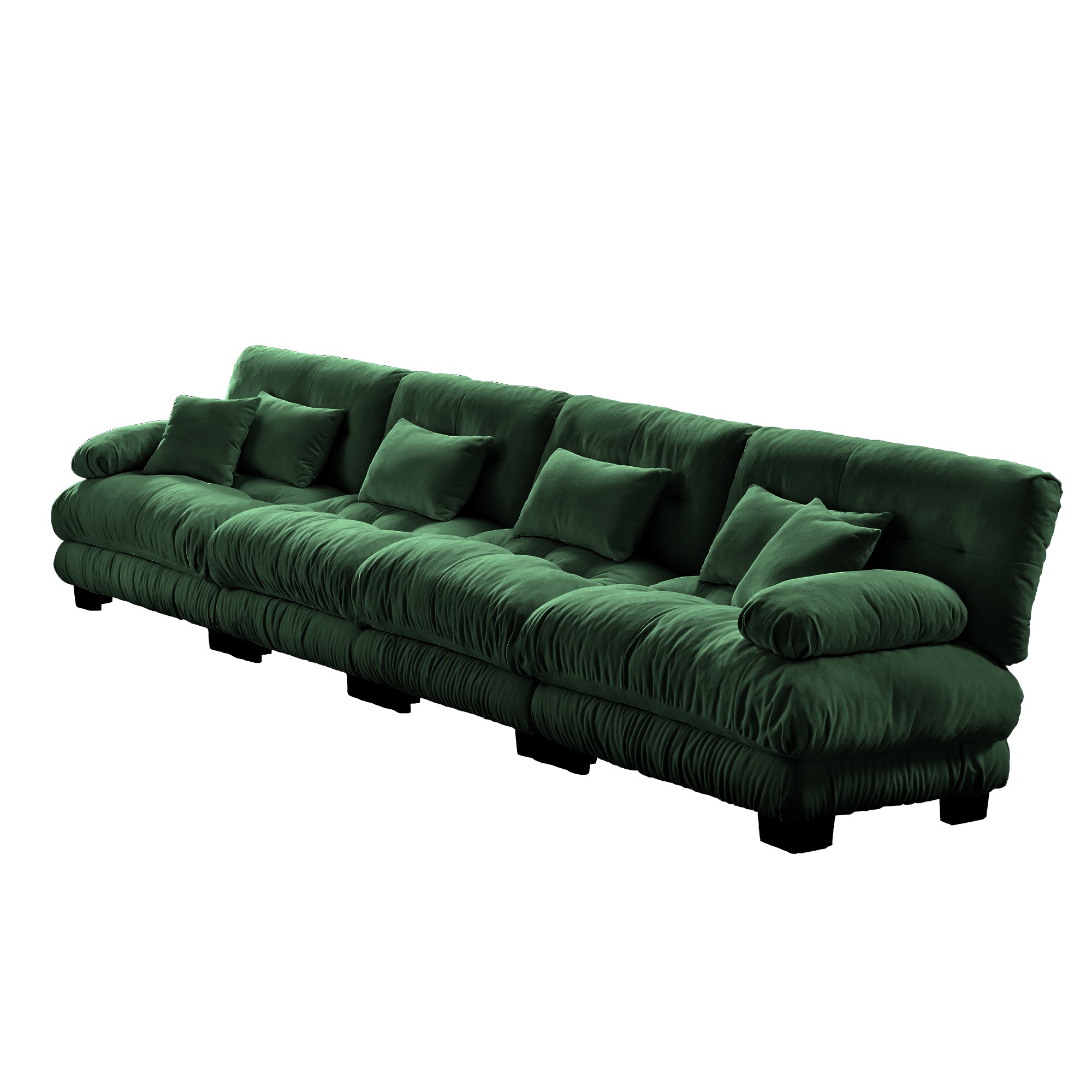 Monterey 173" Extra Large Modular Chenille Cloud Sectional Sofa with Bolstered Armrests