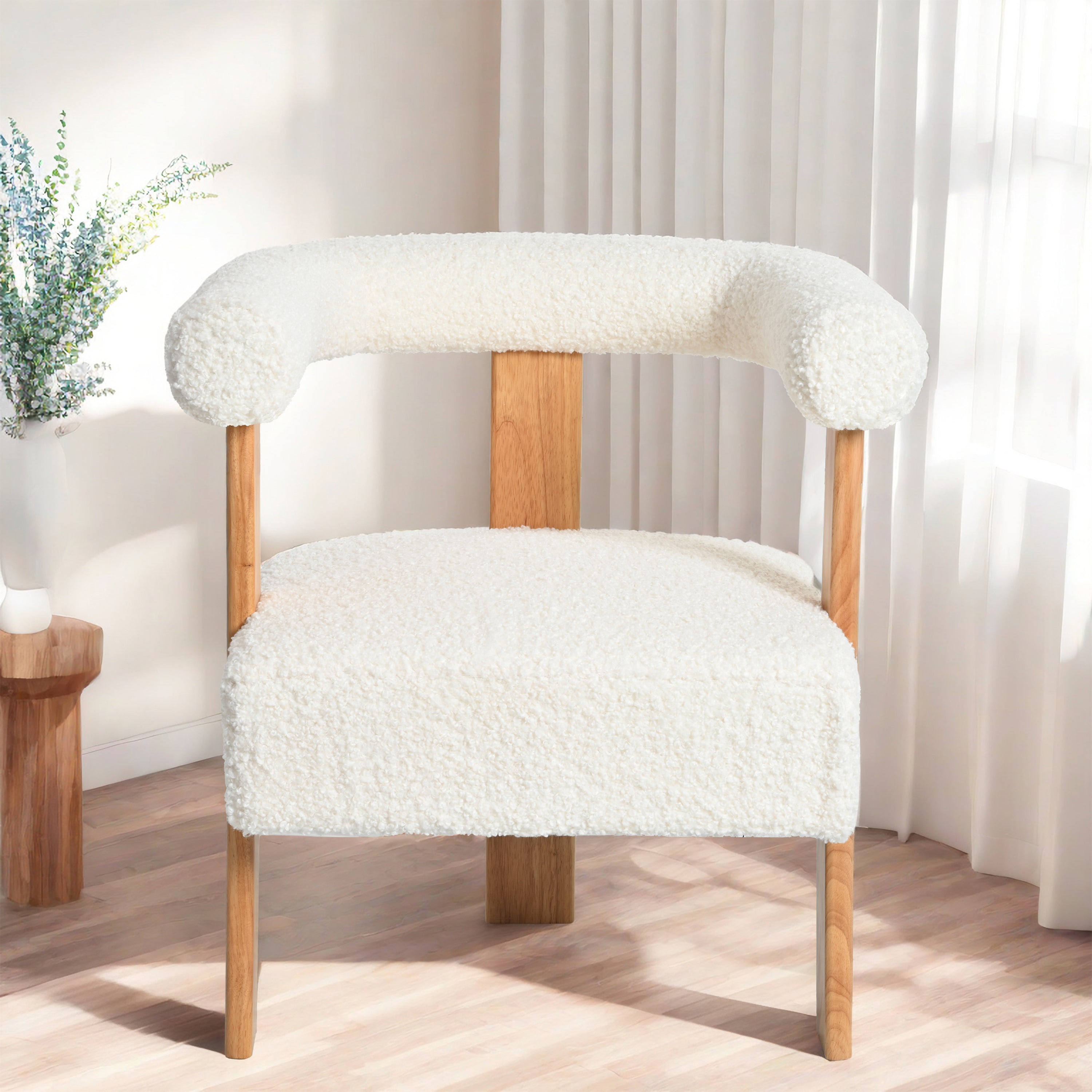 Zambezi Teddy Upholstered Modern Barrel Accent Chair