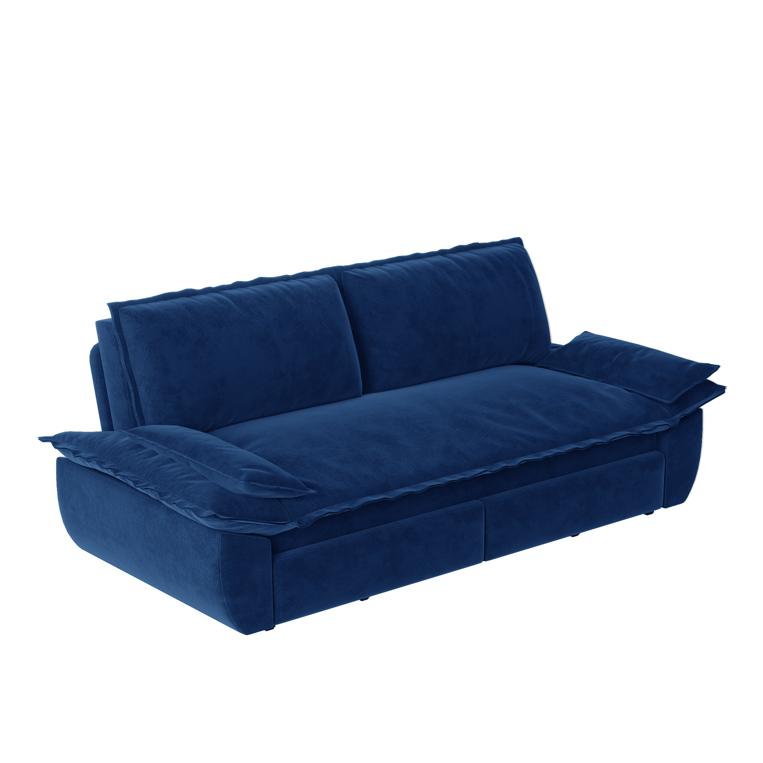 Alameda 73" Modern Velvet Queen Pull-Out Sleeper Sofa Bed with Wide Armrests