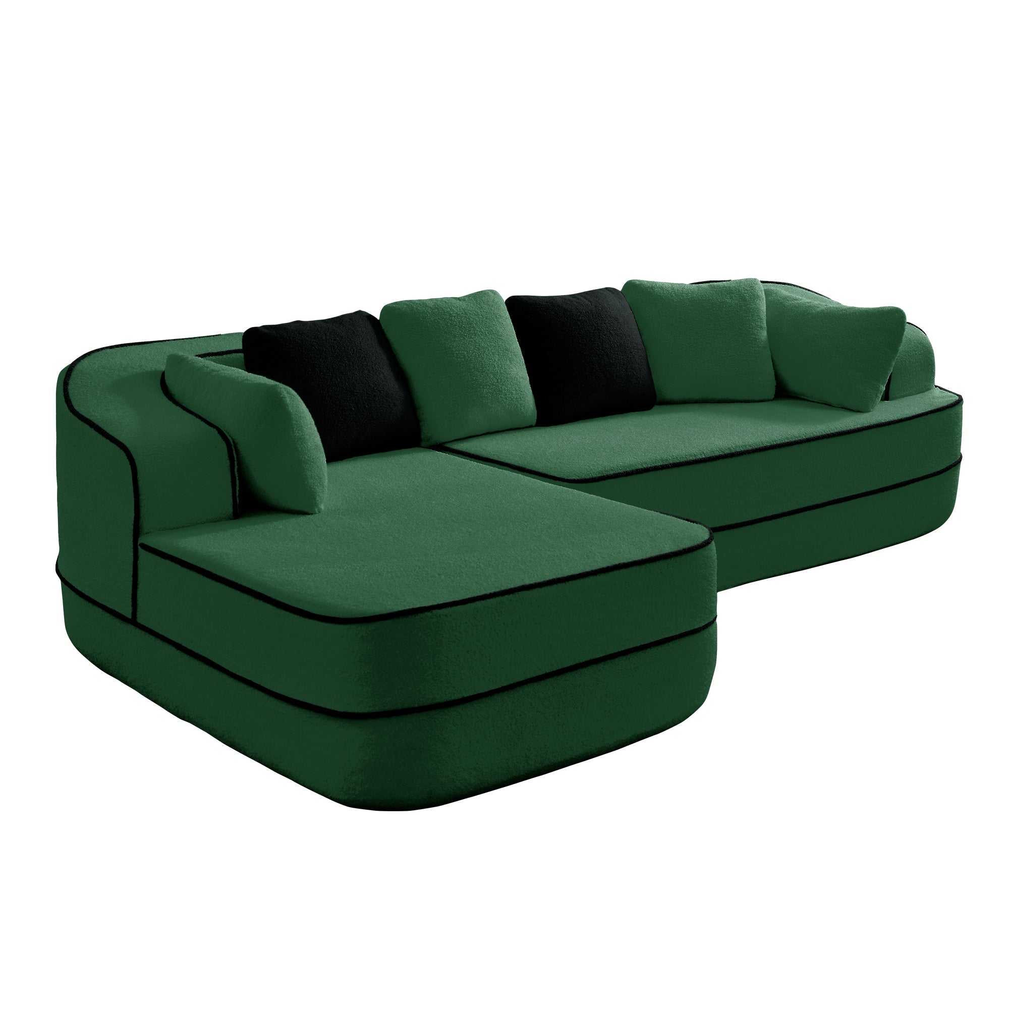 Gilbert 106" Teddy Fabric Modular Sectional Sofa with Left L-Shaped Chaise