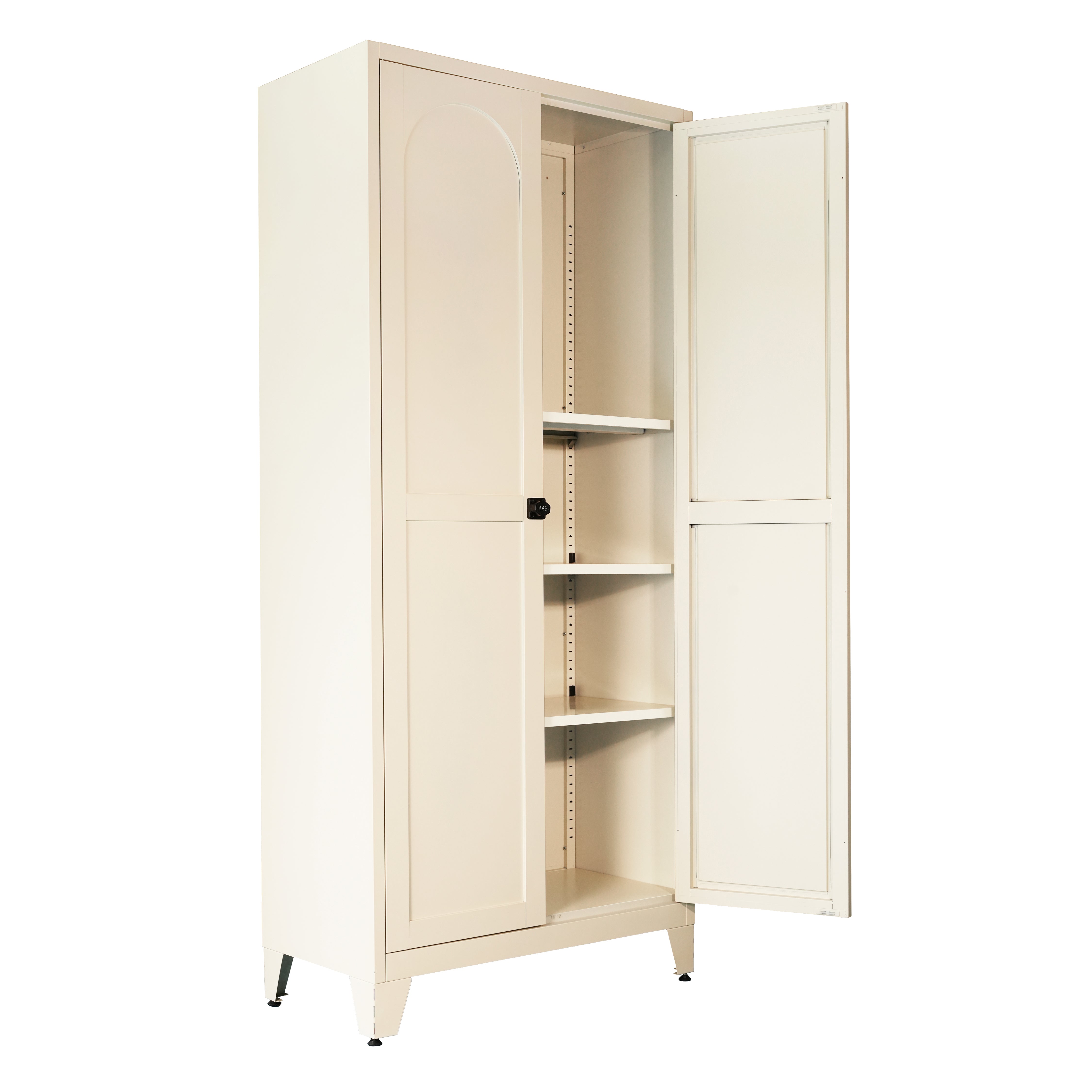 Elva 71" Lockable Storage Cabinet with Adjustable Shelves
