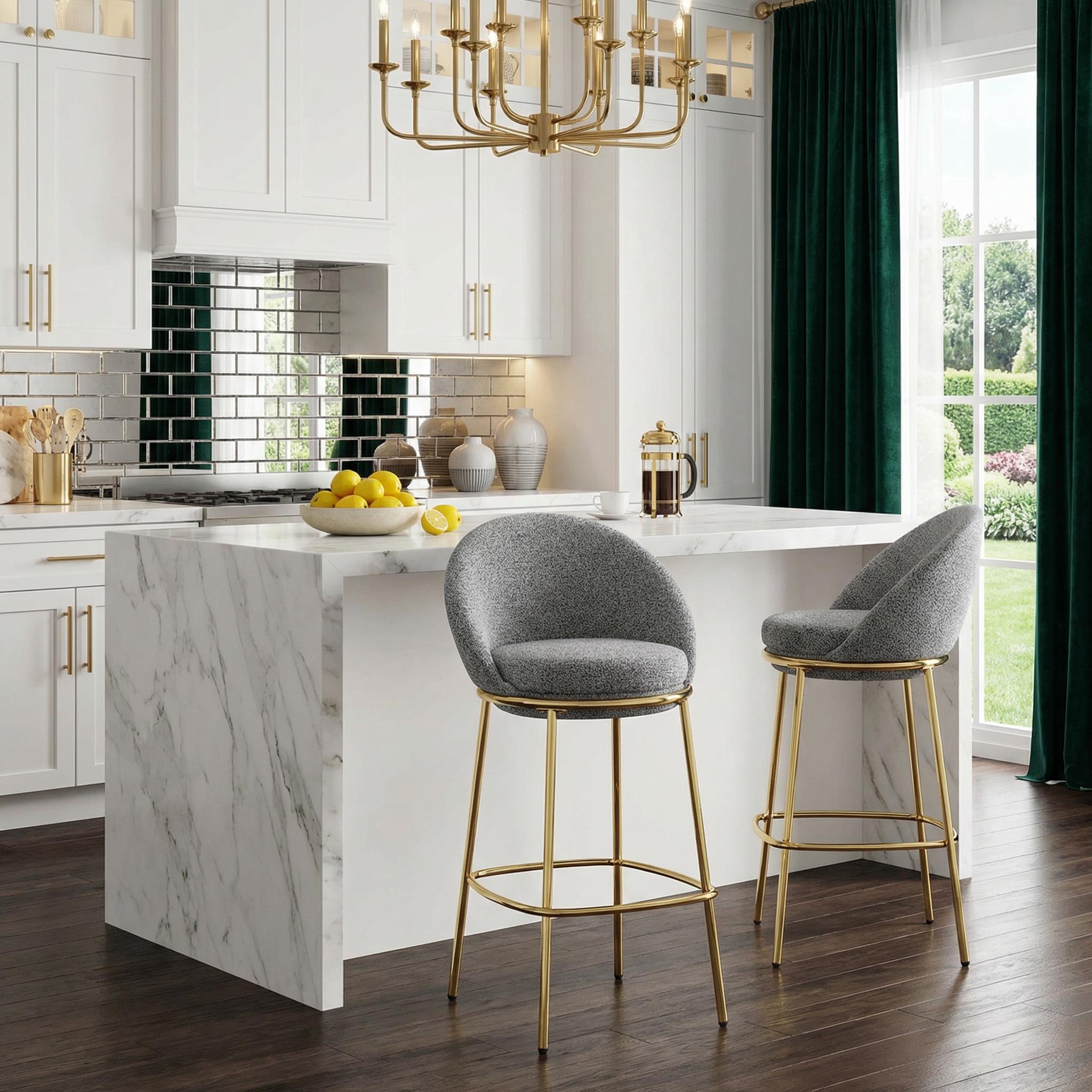 Yarra 30" Upholstered Bar Height Bar Stools Set of 2