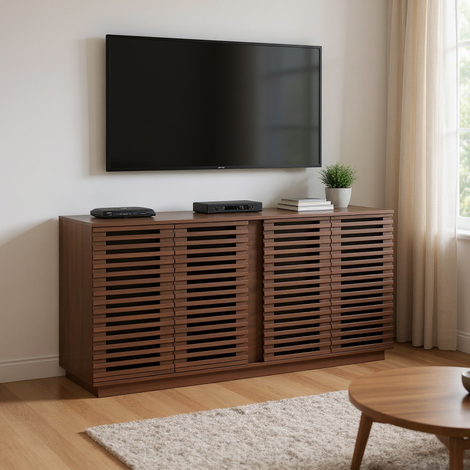 Living Room Furniture Entertainment Storage Dining Room Cabinet, Buffet Sideboard With Solid Wood Doors