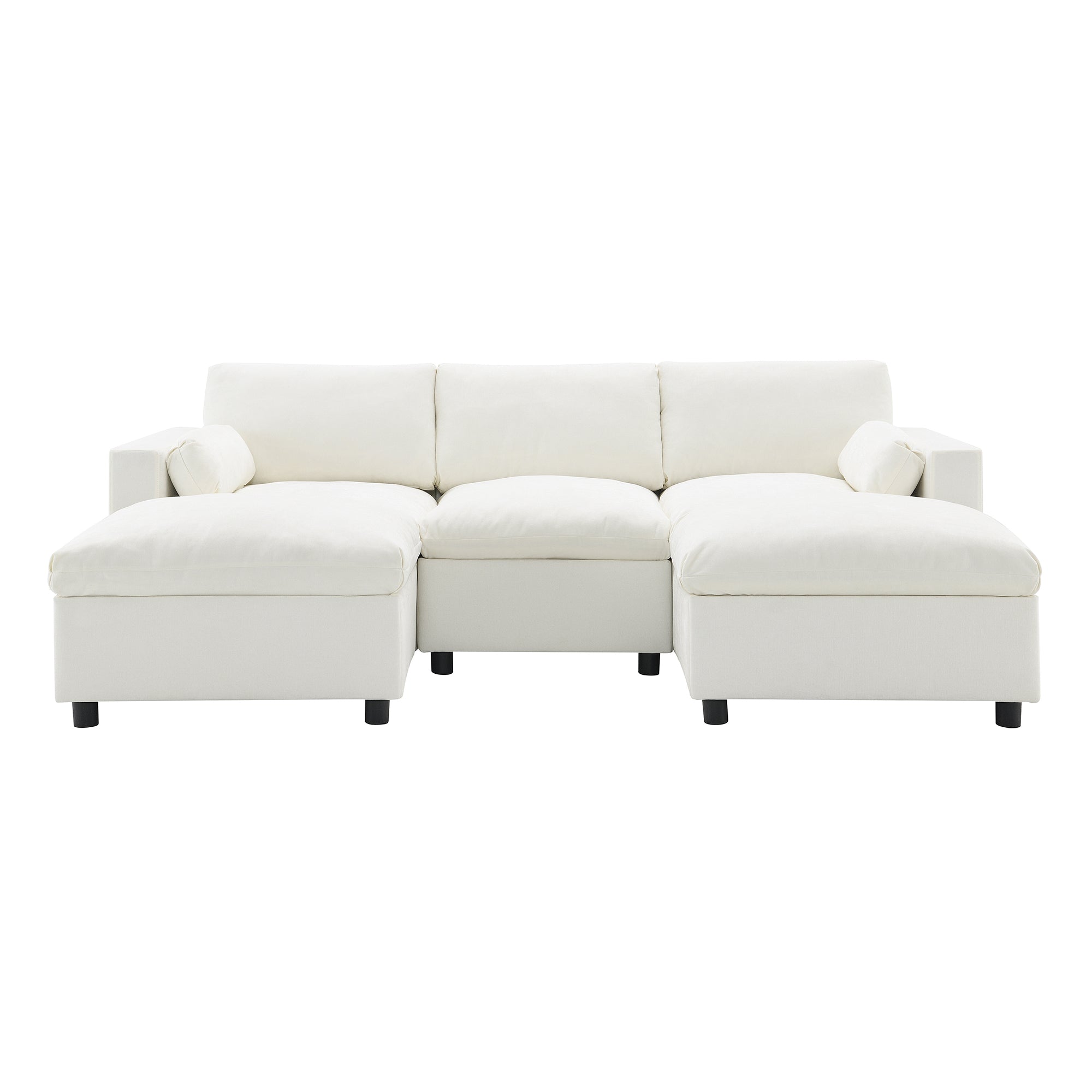 Madison U-Shaped Modular Sectional Sofa with Ottomans